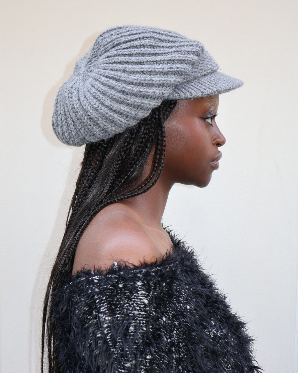 KNIT NEWSBOY CAP