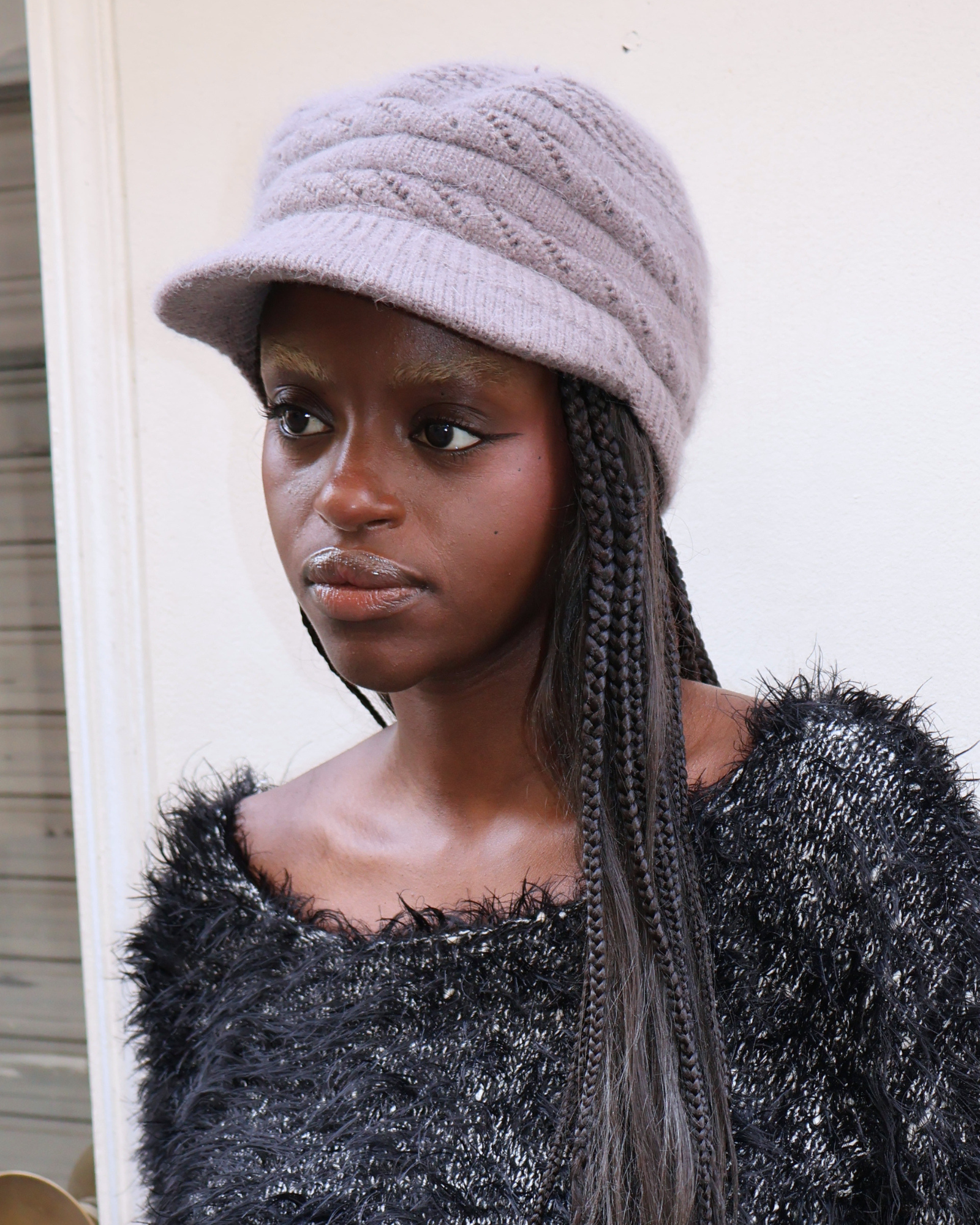 KNIT VISOR BEANIE