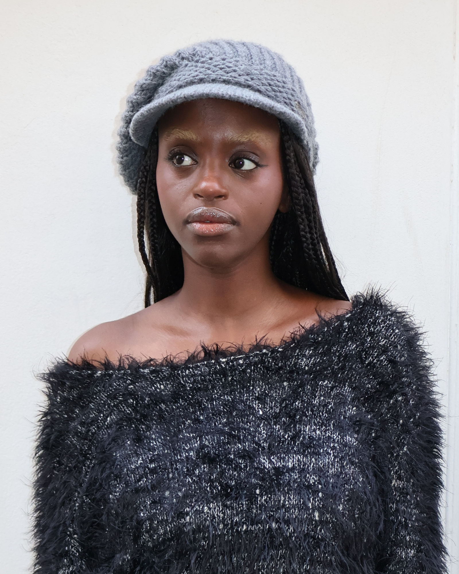 KNIT NEWSBOY CAP