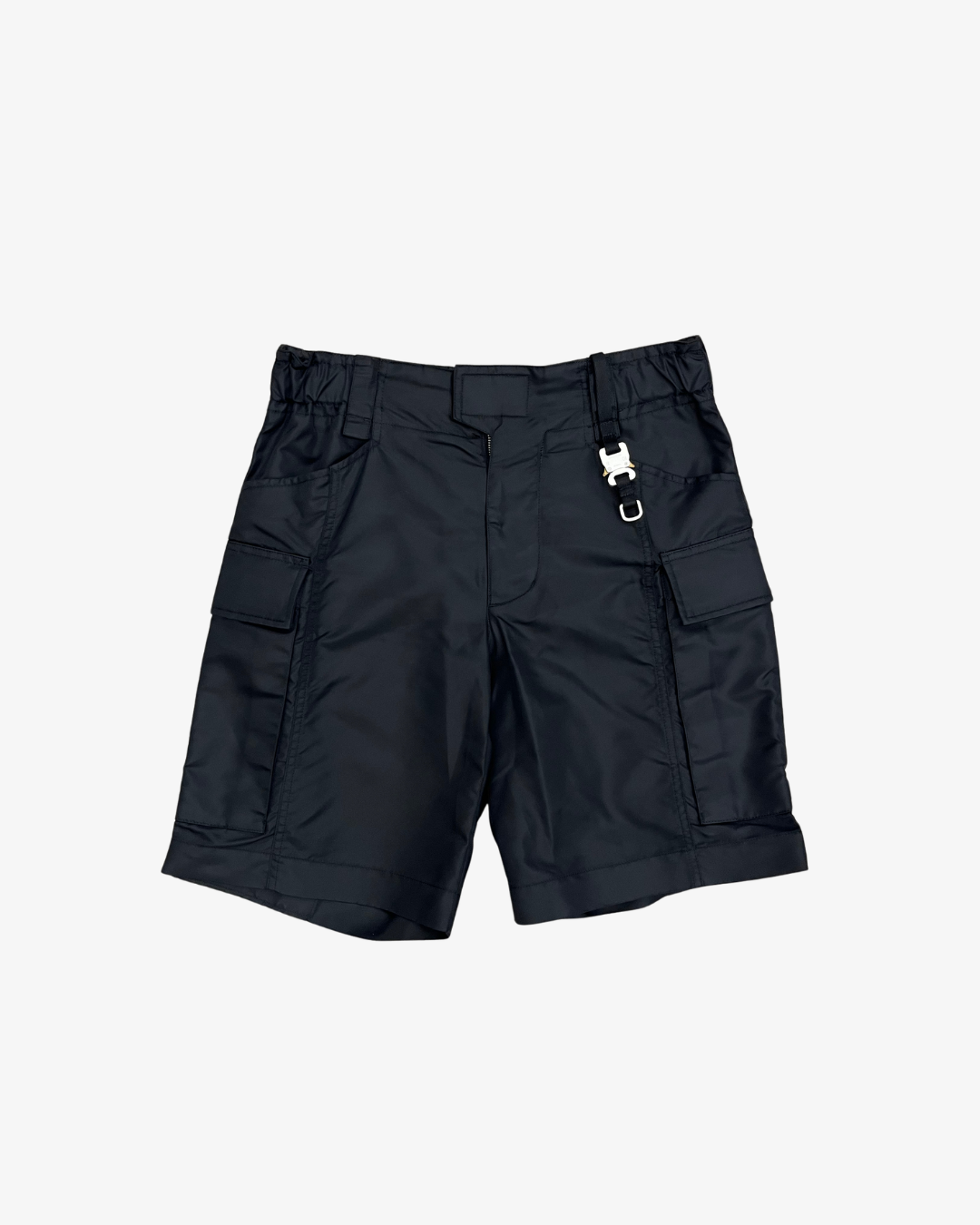 BLACK NYLON CARGO SHORTS
