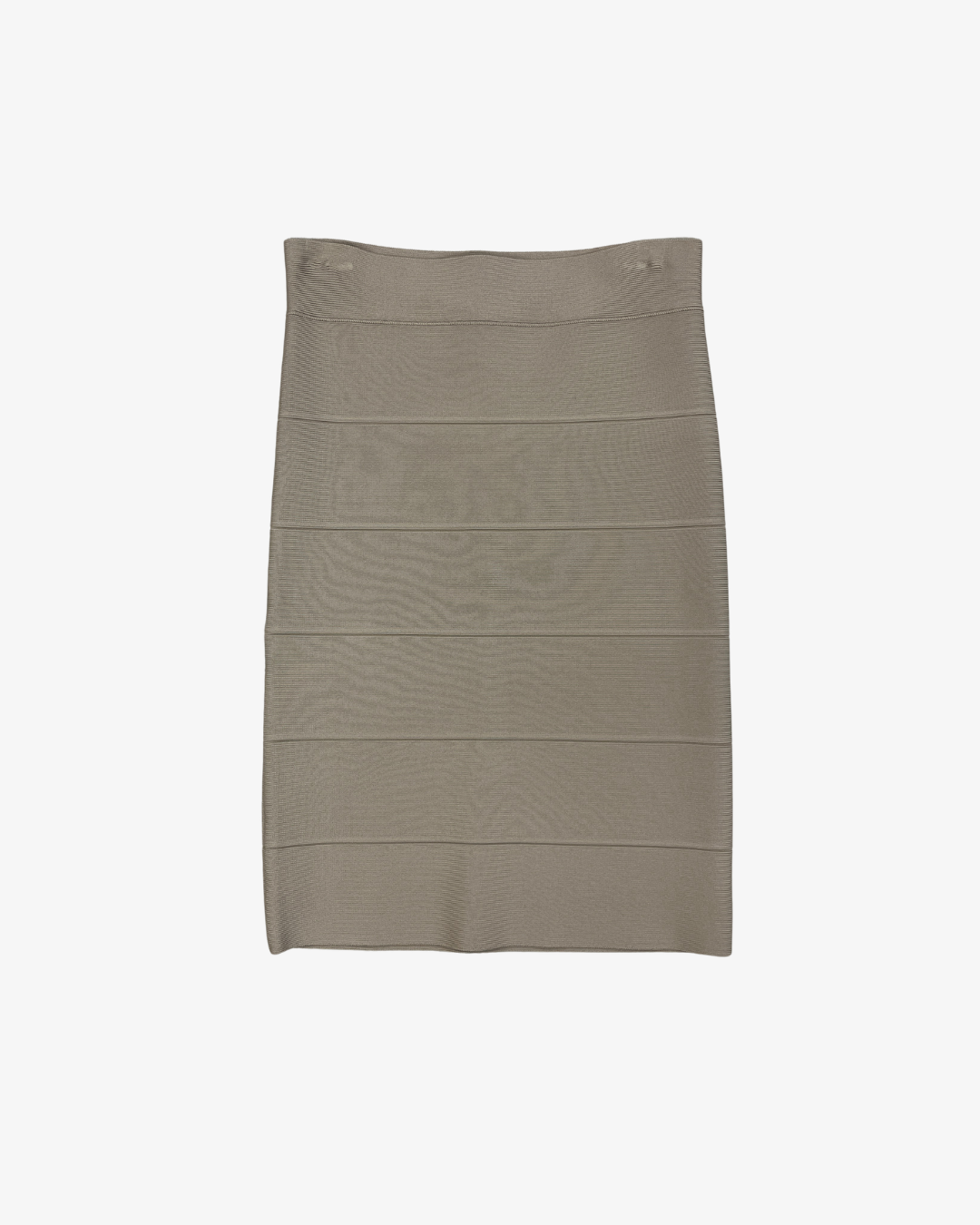 BEIGE KNIT LAYERED PENCIL SKIRT