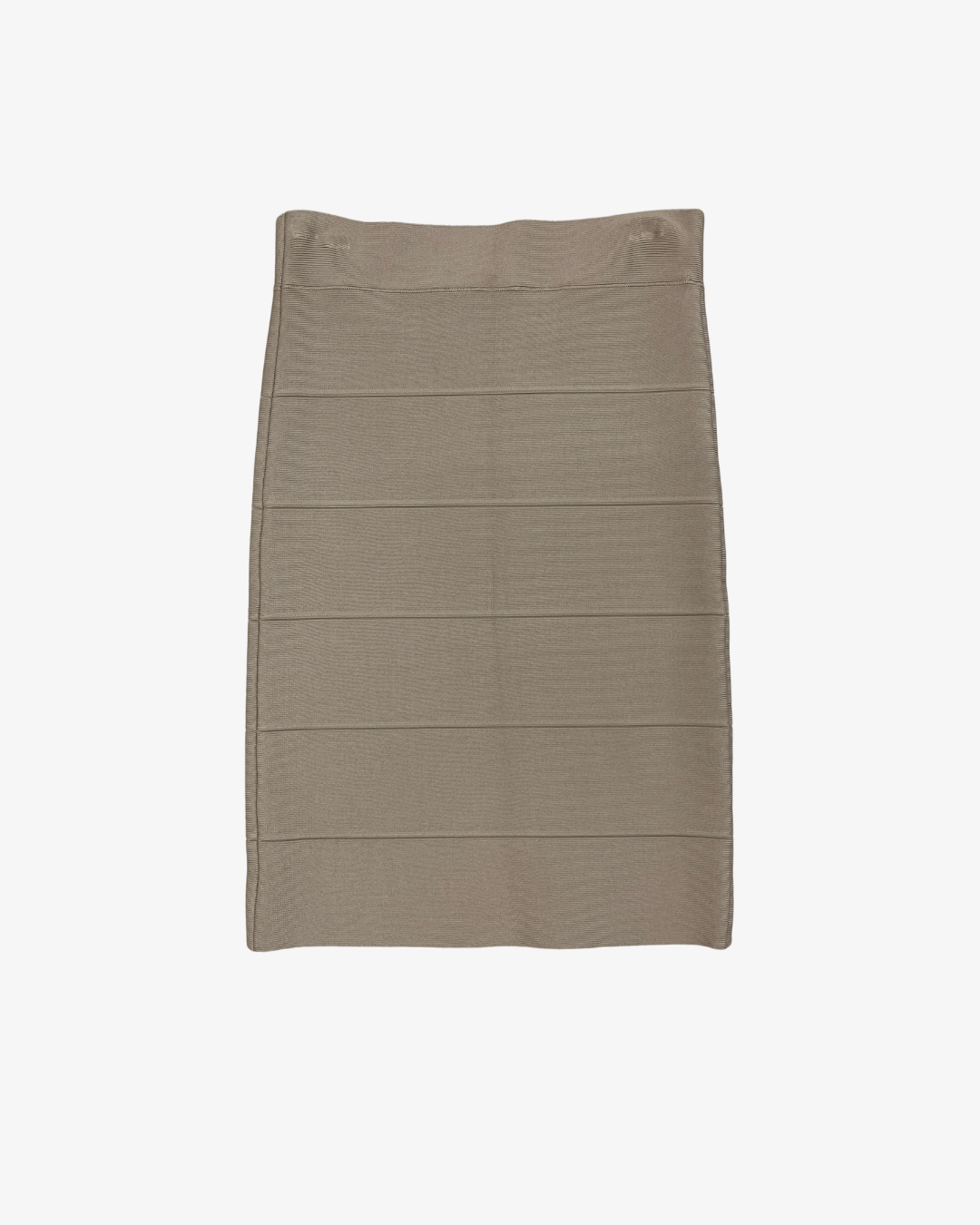 BEIGE KNIT LAYERED PENCIL SKIRT