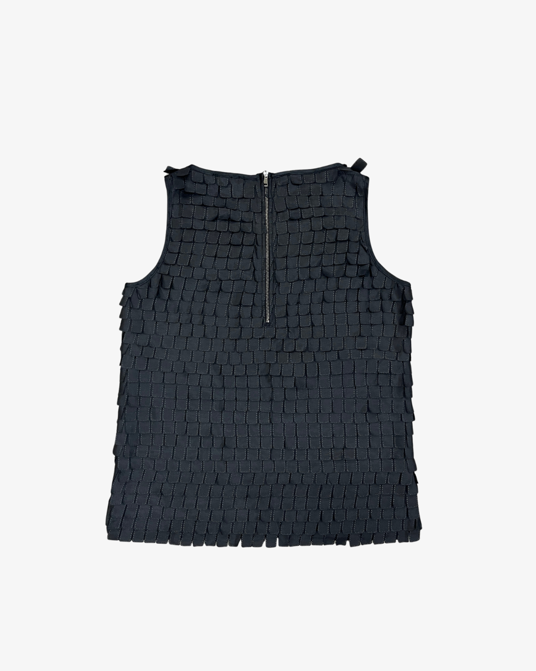 BLACK FRINGED SLEEVELESS TOP