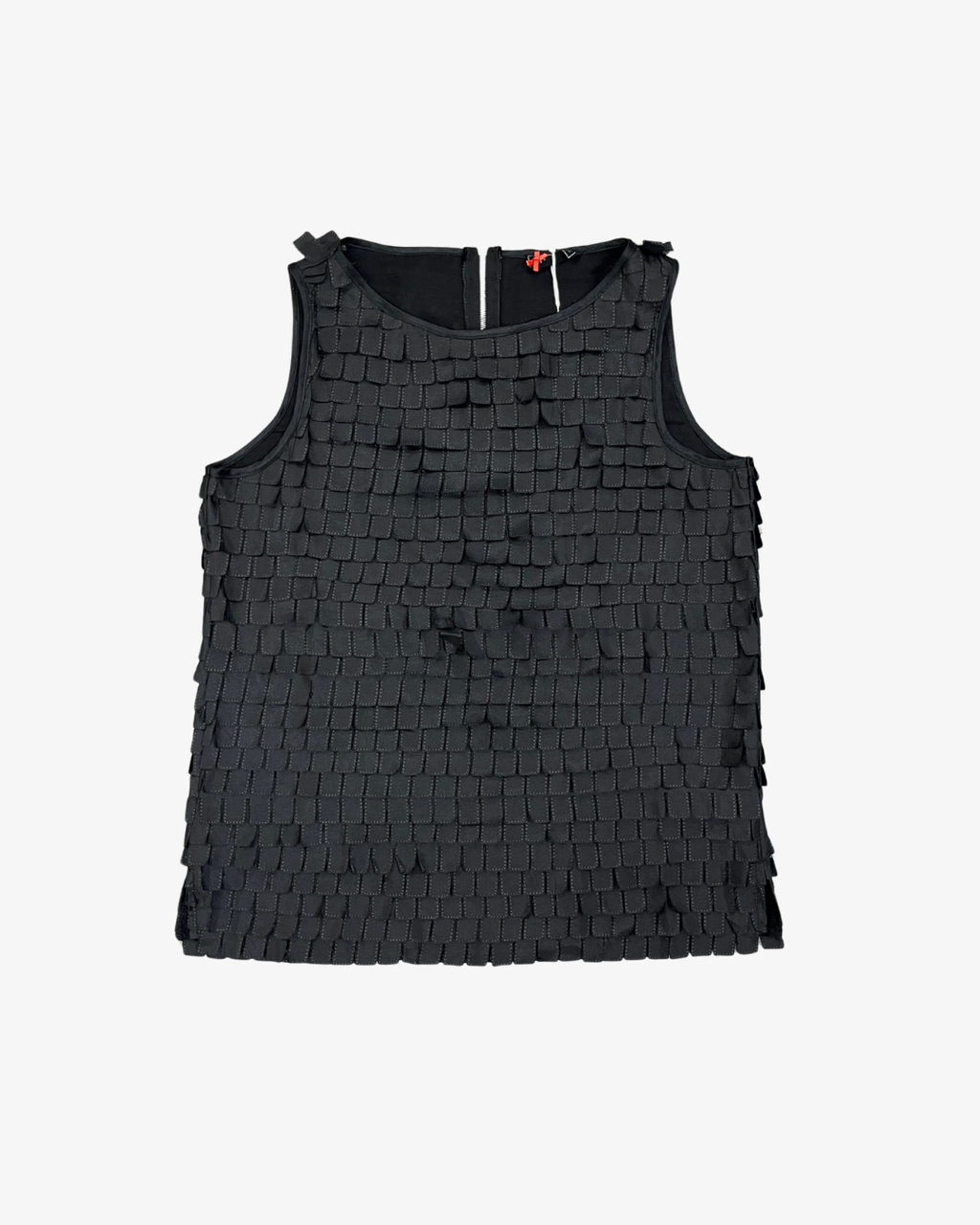 BLACK FRINGED SLEEVELESS TOP