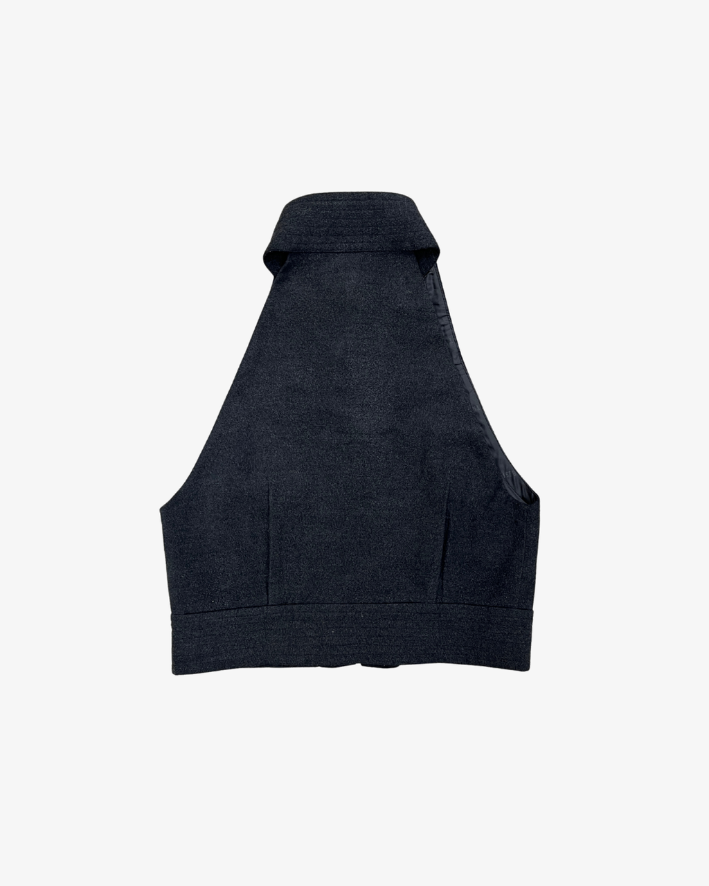 HIGH NECK SLEEVELESS BUTTON-UP VEST
