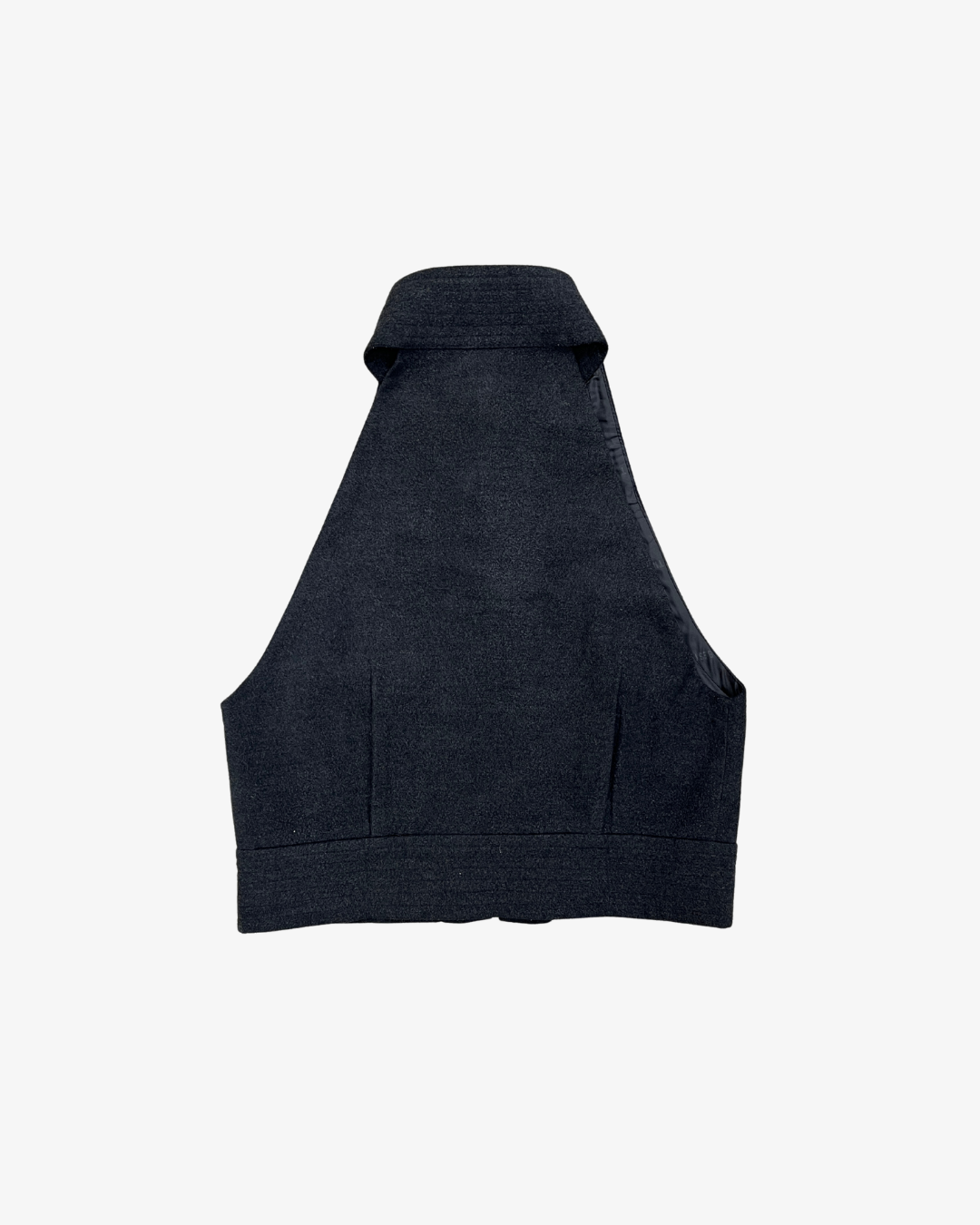HIGH NECK SLEEVELESS BUTTON-UP VEST