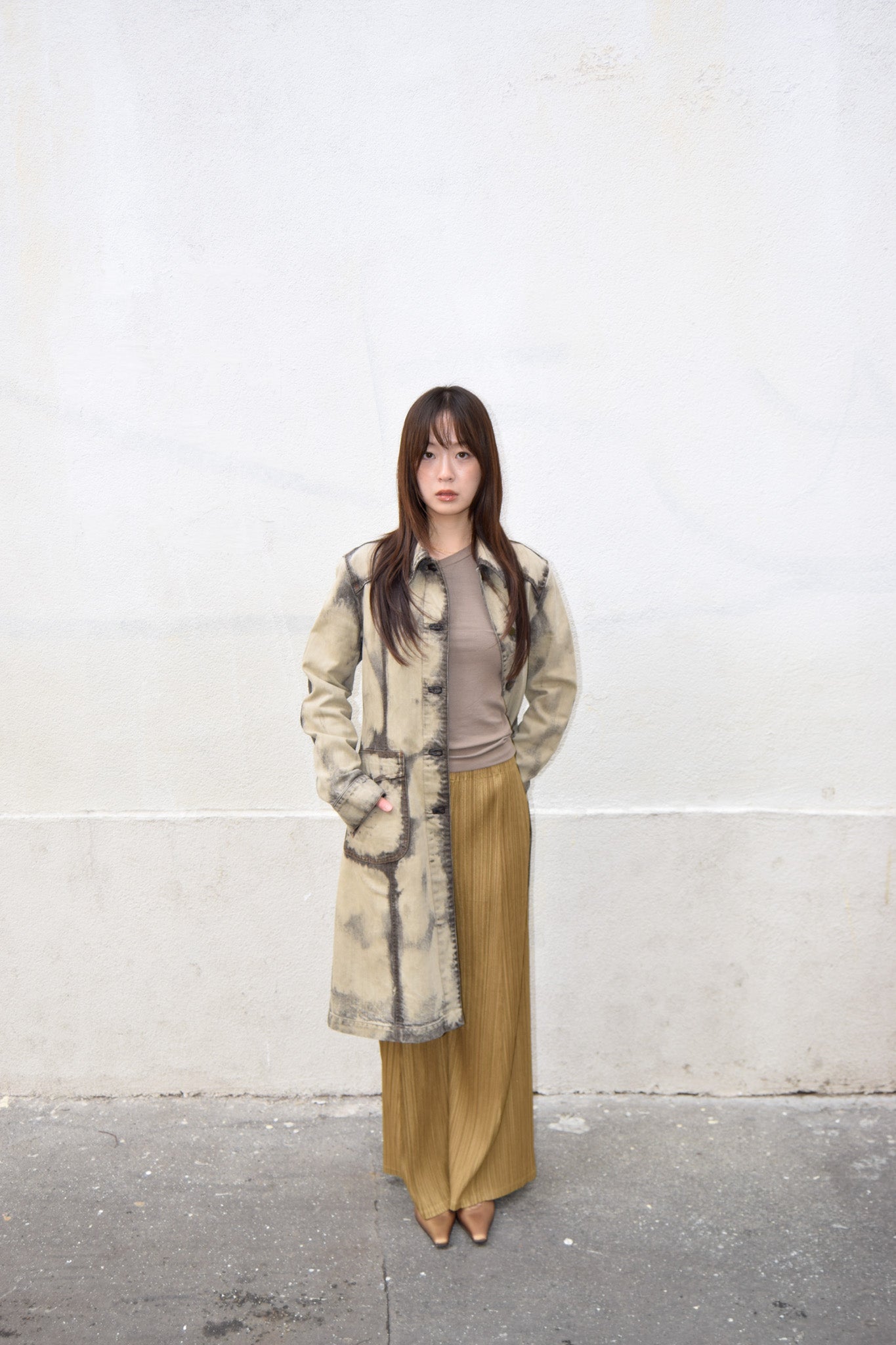 PLEATS PLEASE BEIGE PANTS