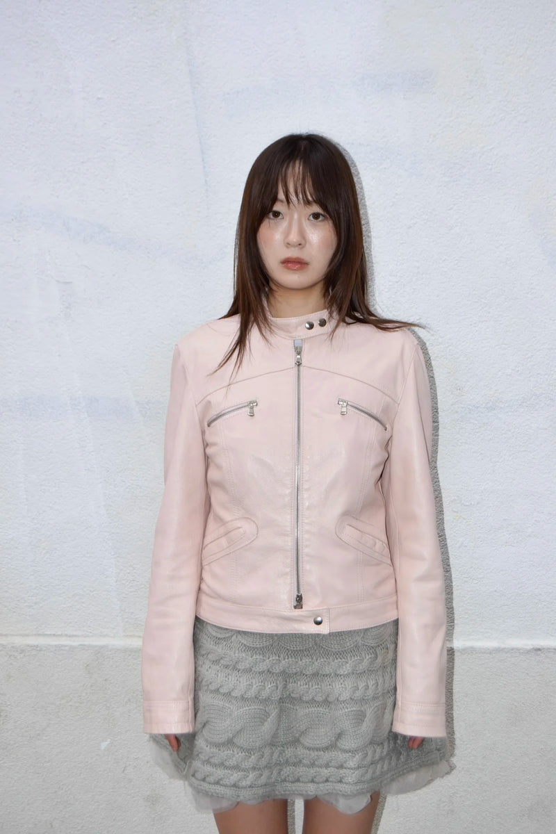 PINK LEATHER JACKET