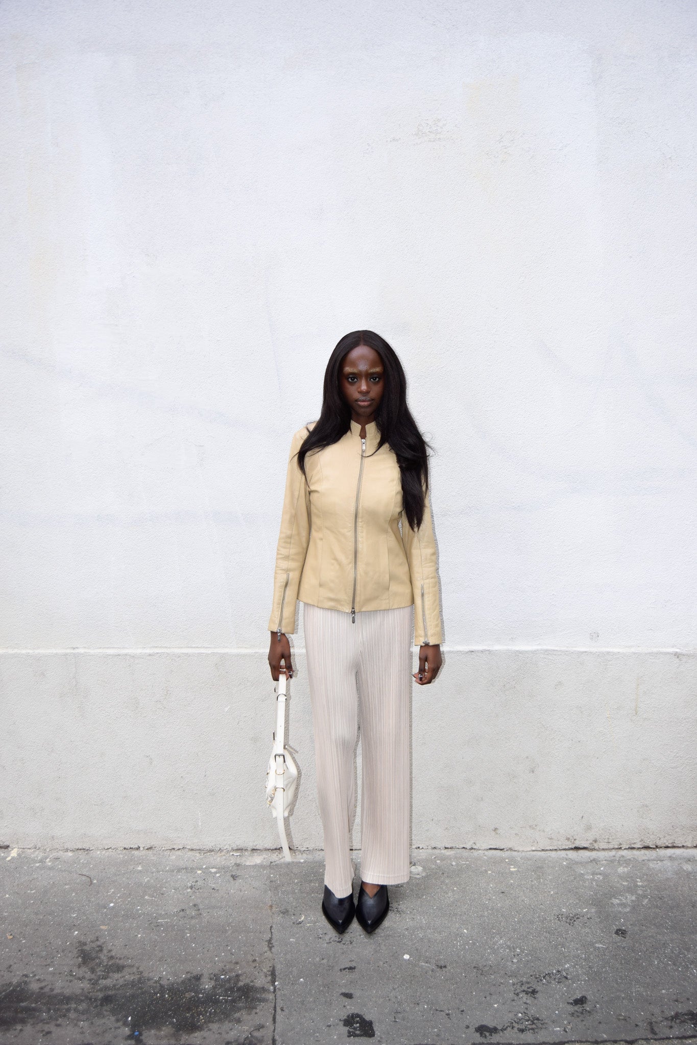 PLEATS PLEASE LIGHT BEIGE PANTS