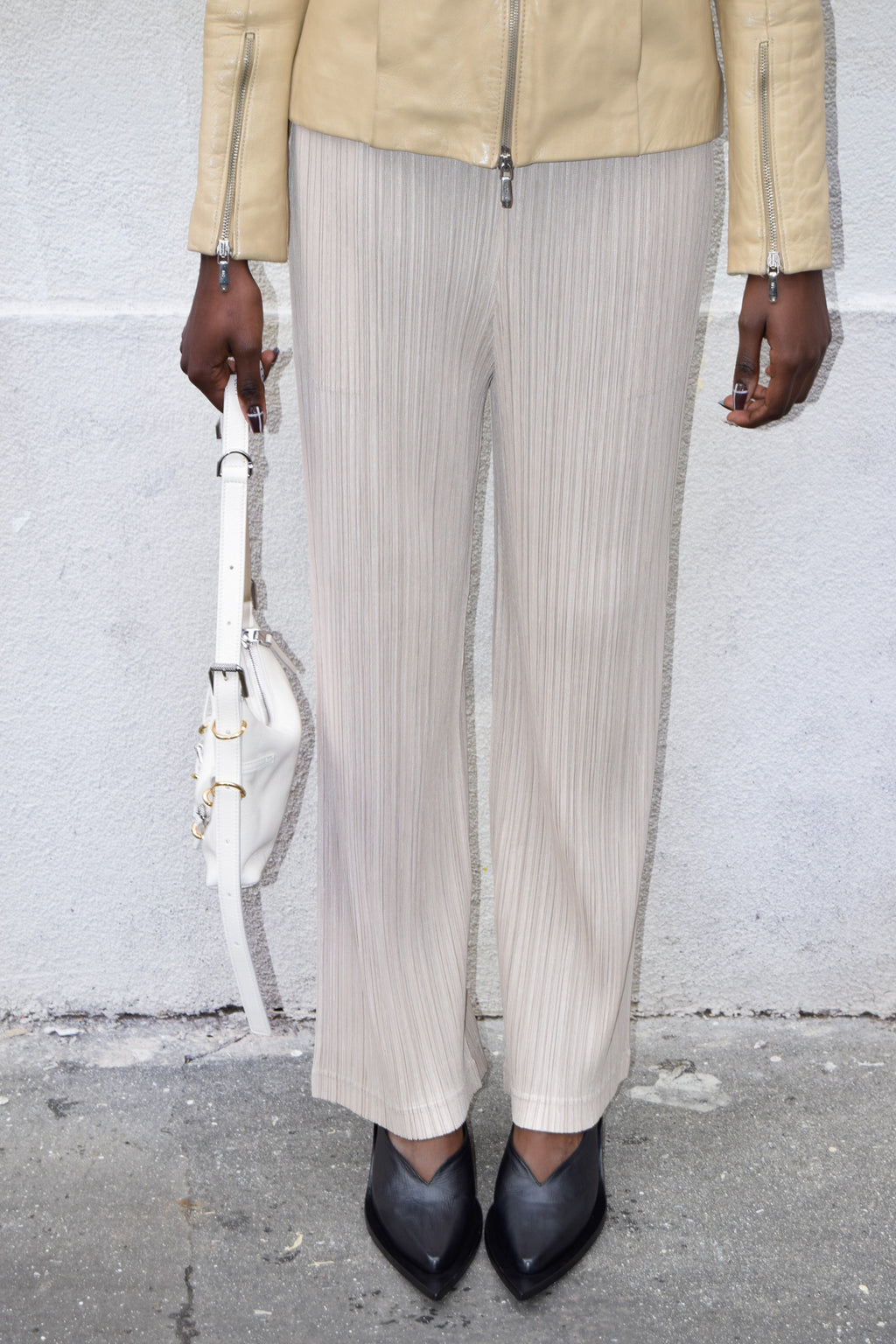 PLEATS PLEASE LIGHT BEIGE PANTS