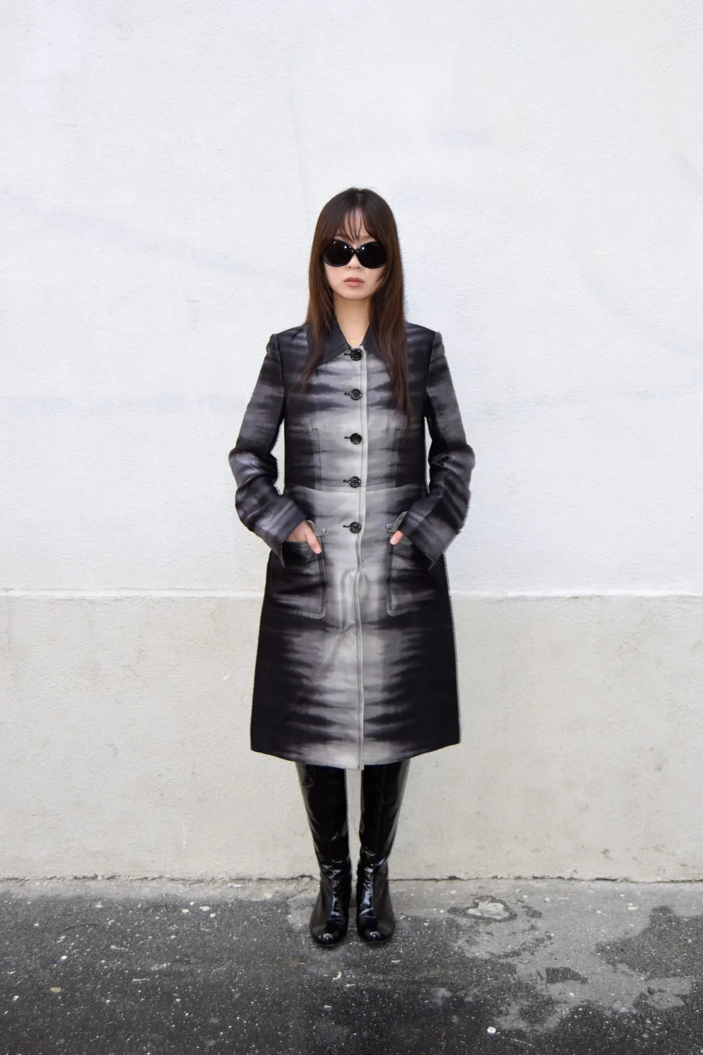 PRINTED GREY COAT