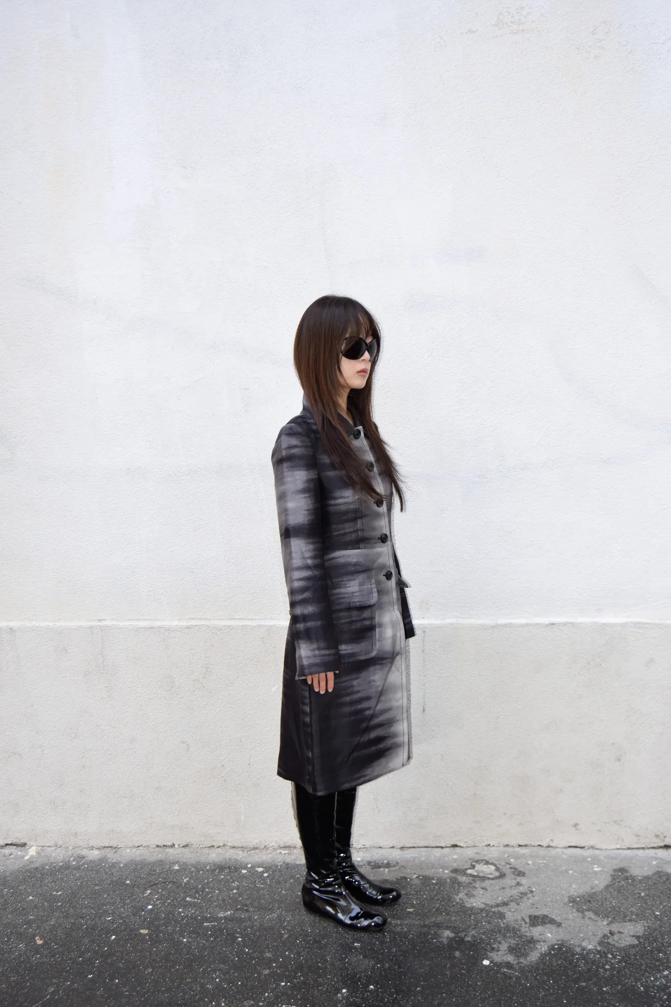 PRINTED GREY COAT