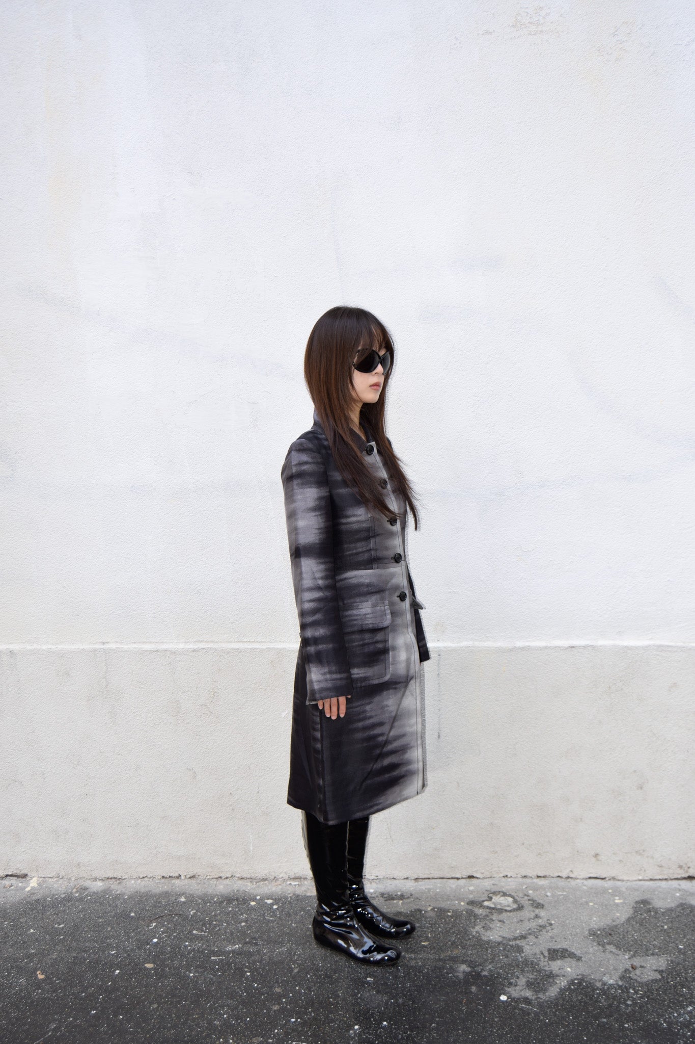 PRINTED GREY COAT