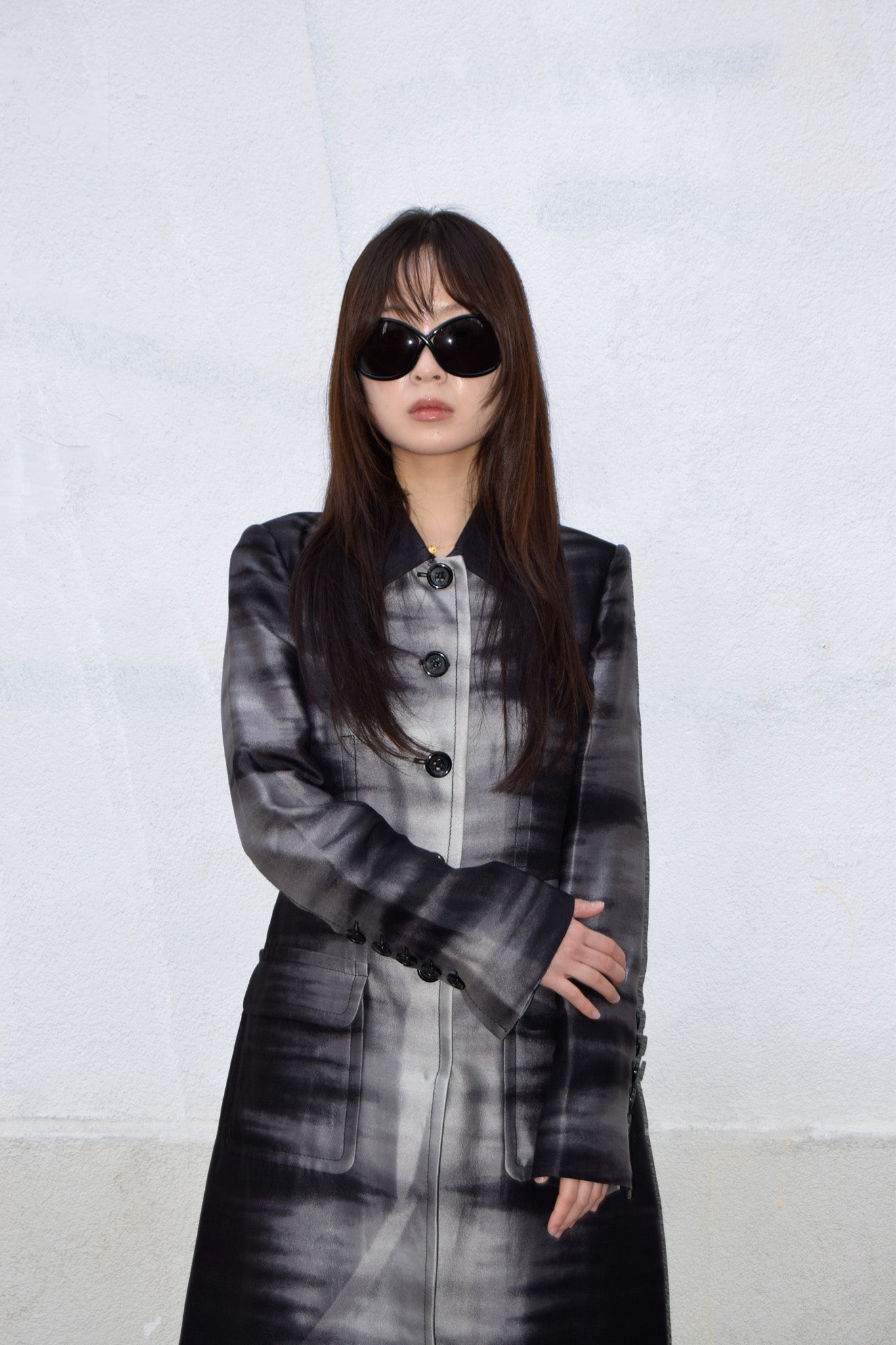 PRINTED GREY COAT