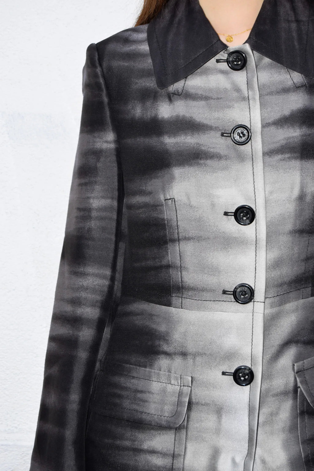 PRINTED GREY COAT
