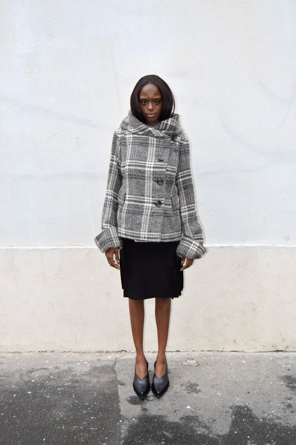 CHECKERED GREY COAT