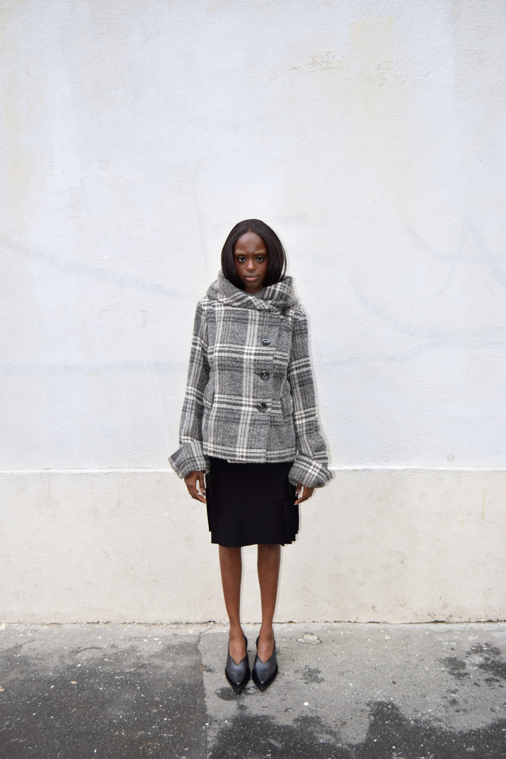 CHECKERED GREY COAT