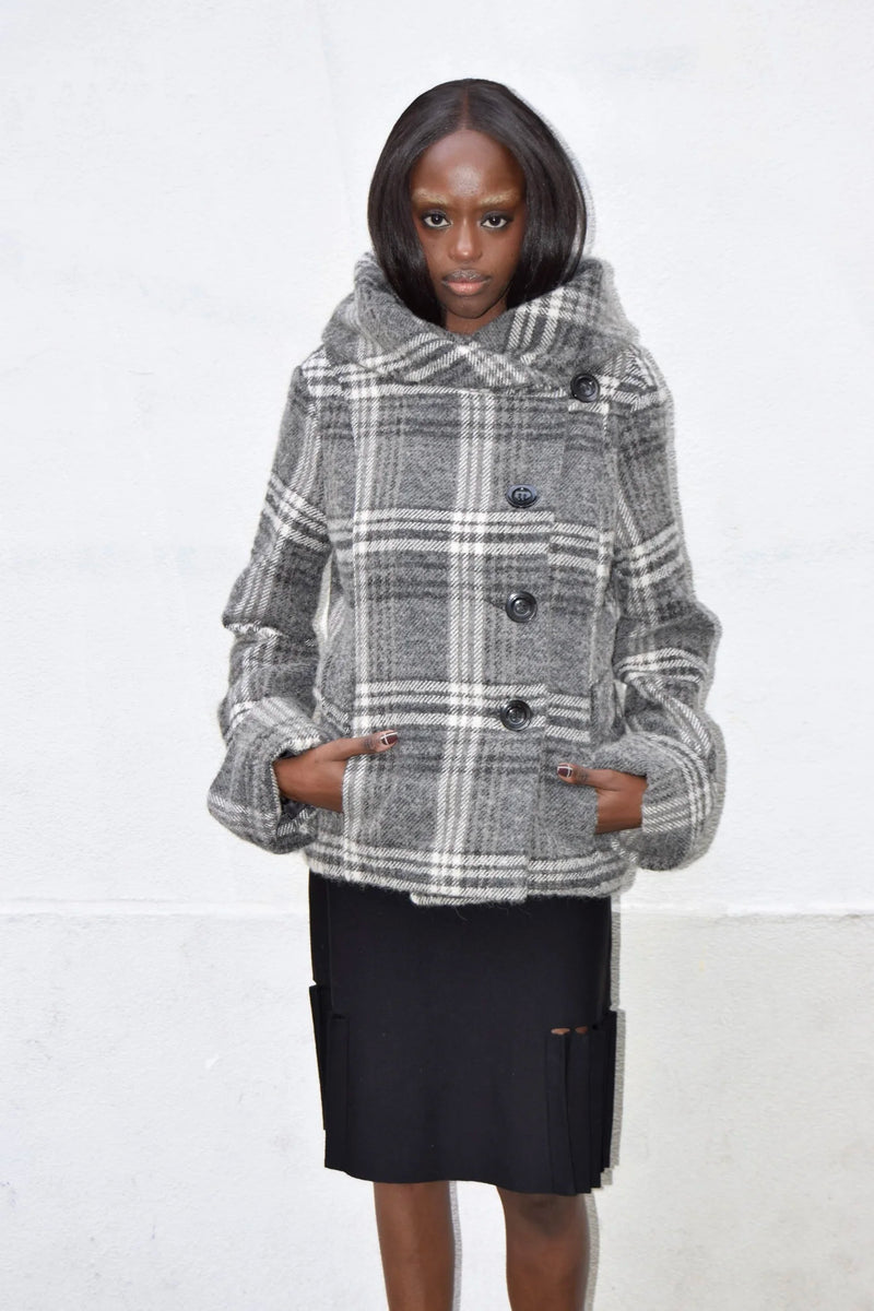 CHECKERED GREY COAT