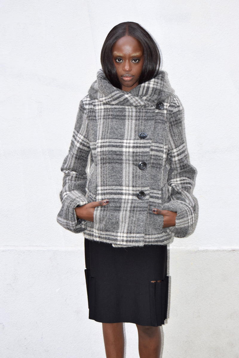CHECKERED GREY COAT