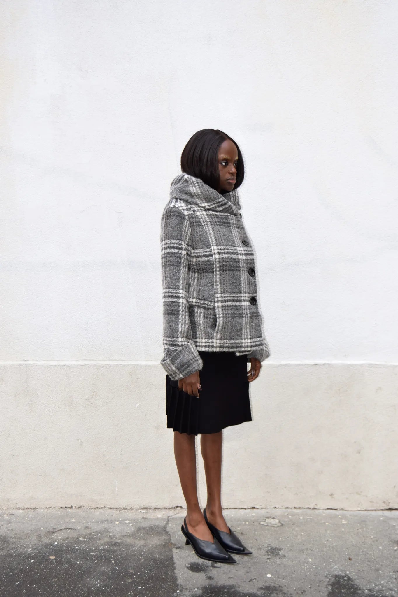 CHECKERED GREY COAT