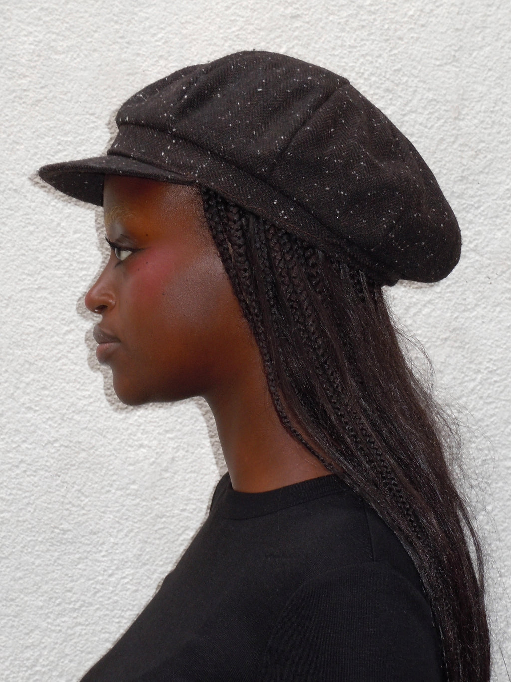 BROWN WOOL GAVROCHE HAT