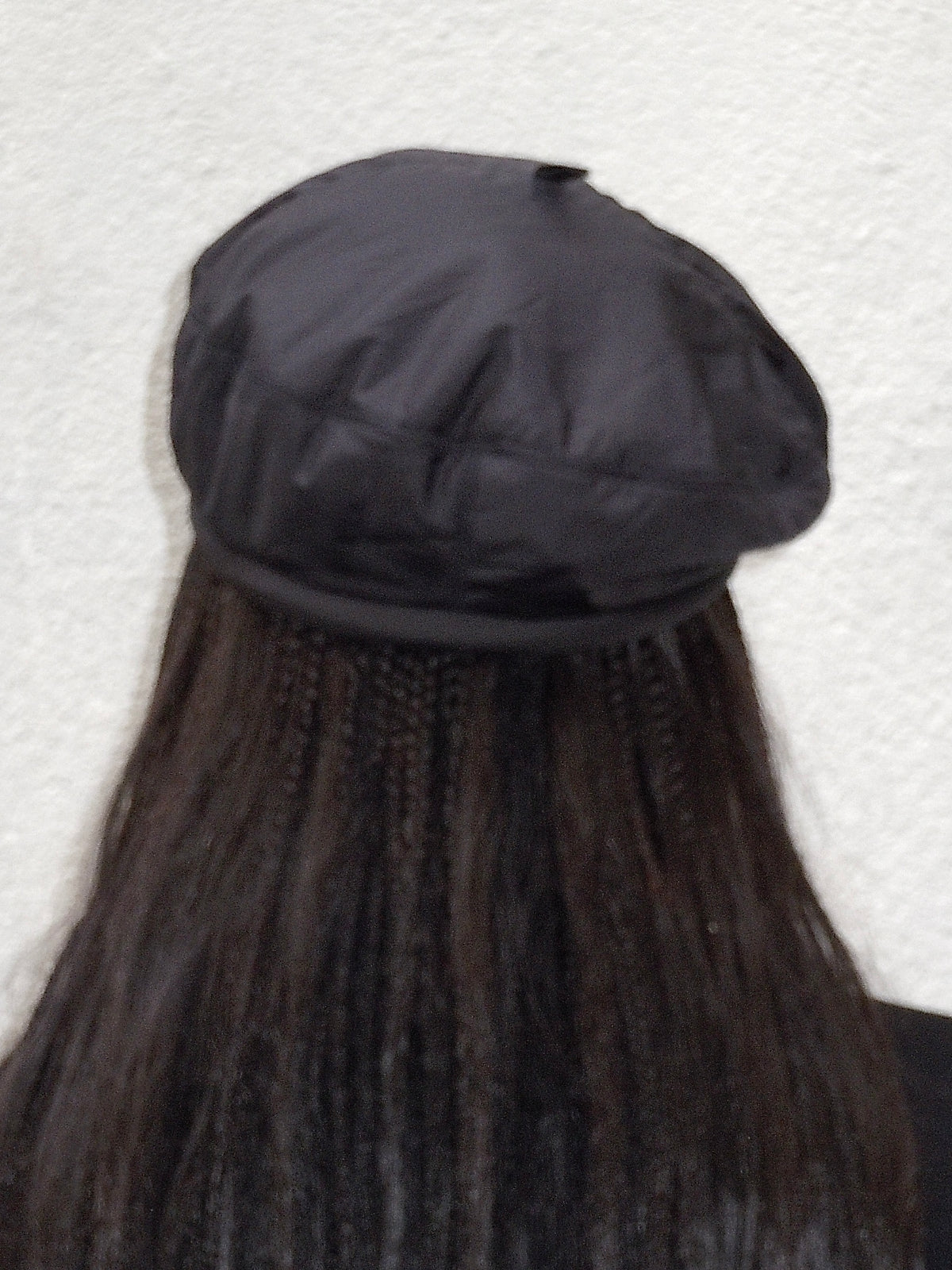 BLACK NYLON BERET HAT