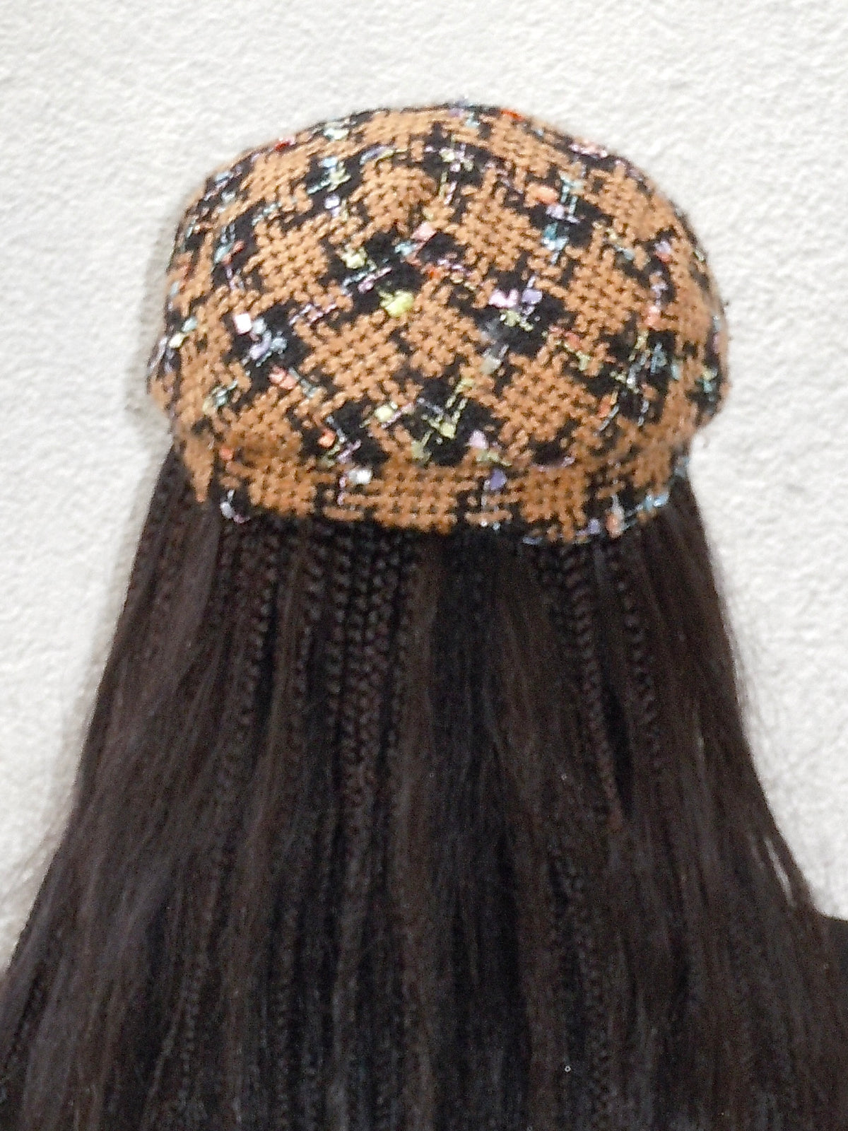 BROWN BLACK TWEED BERET HAT