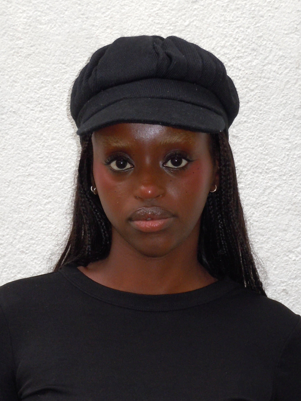 BLACK RIBBED GAVROCHE HAT