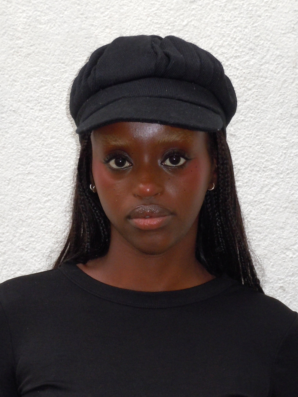 BLACK RIBBED GAVROCHE HAT