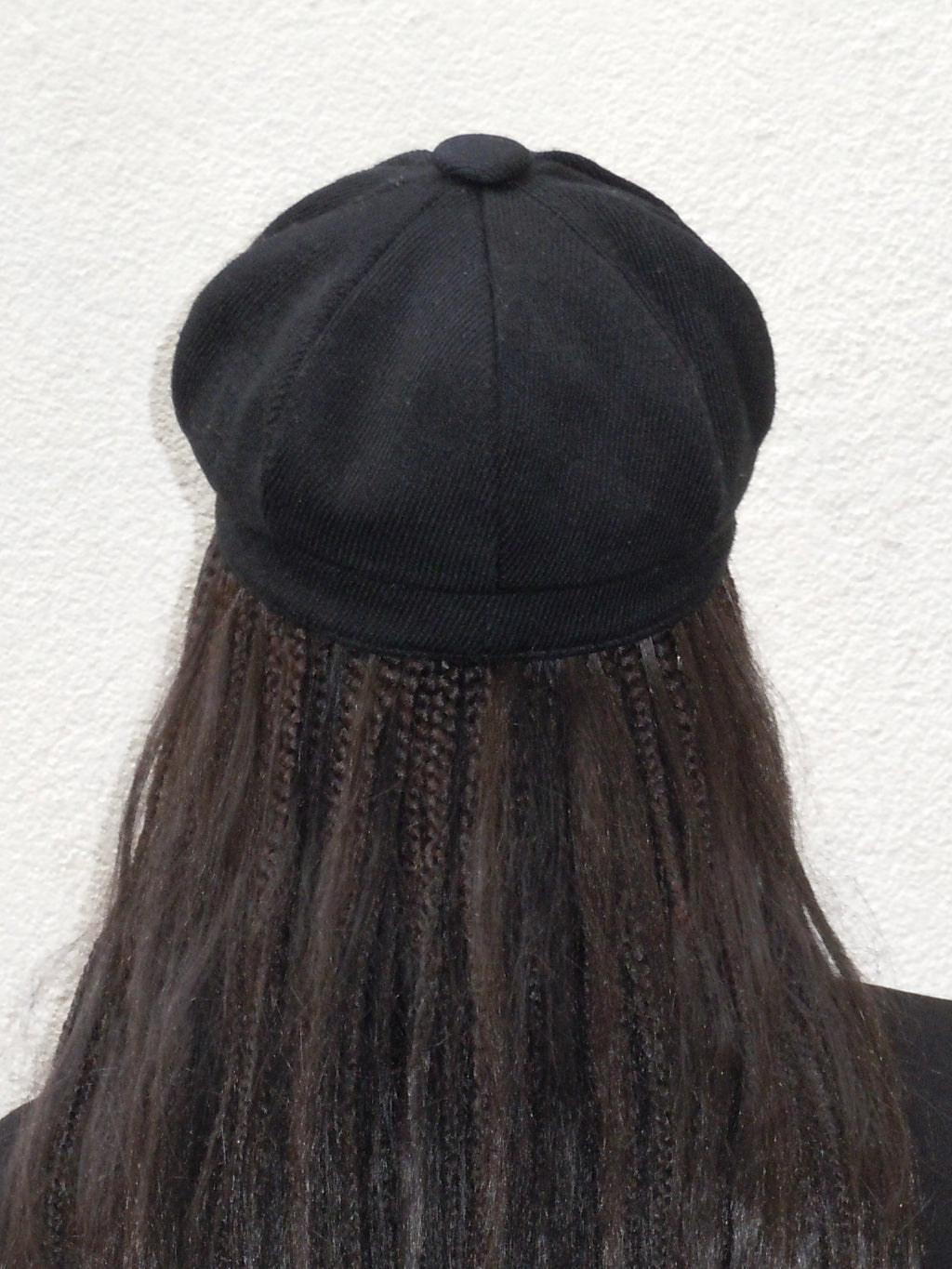 BLACK RIBBED GAVROCHE HAT