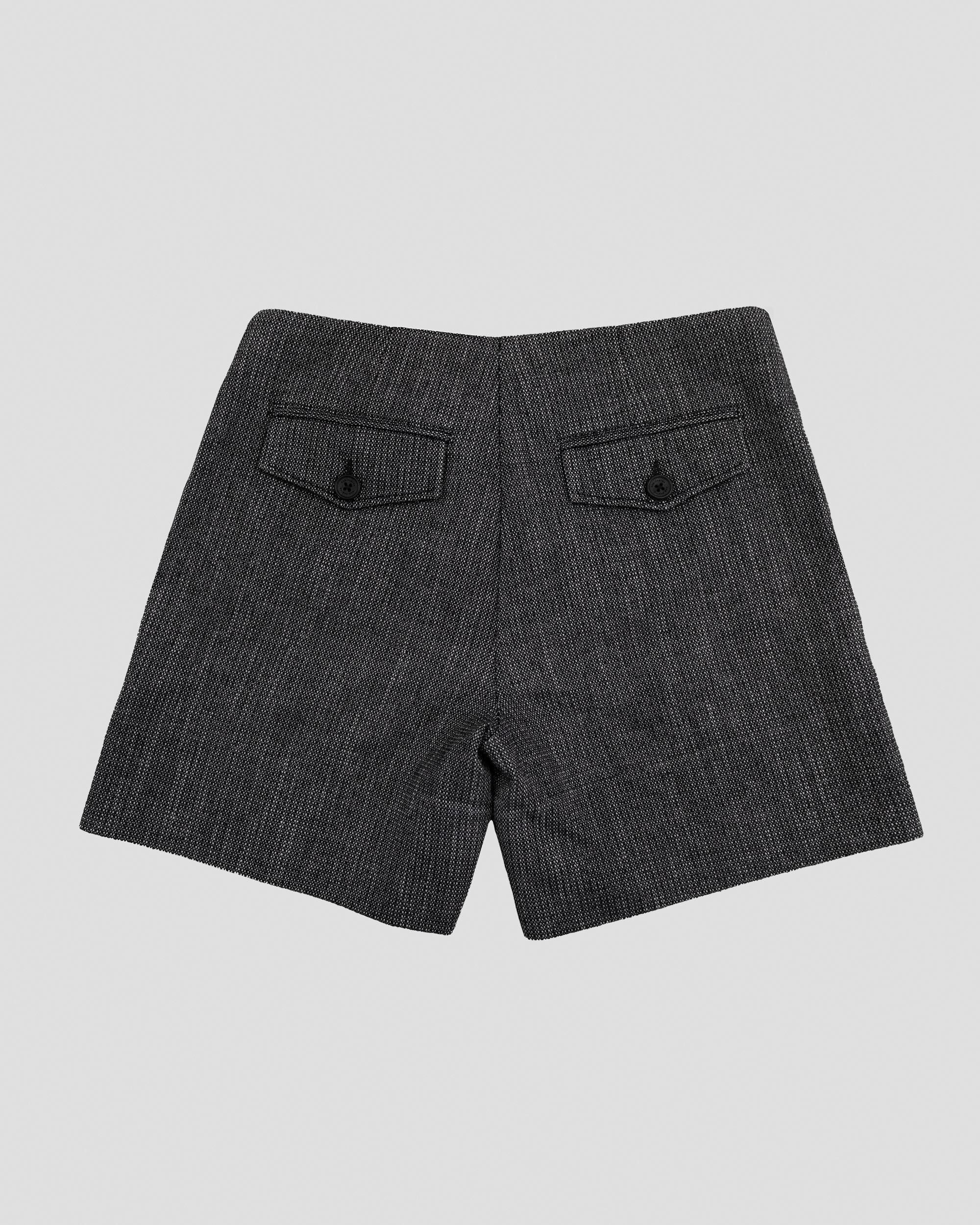 GREY SIDE BUTTON SHORTS
