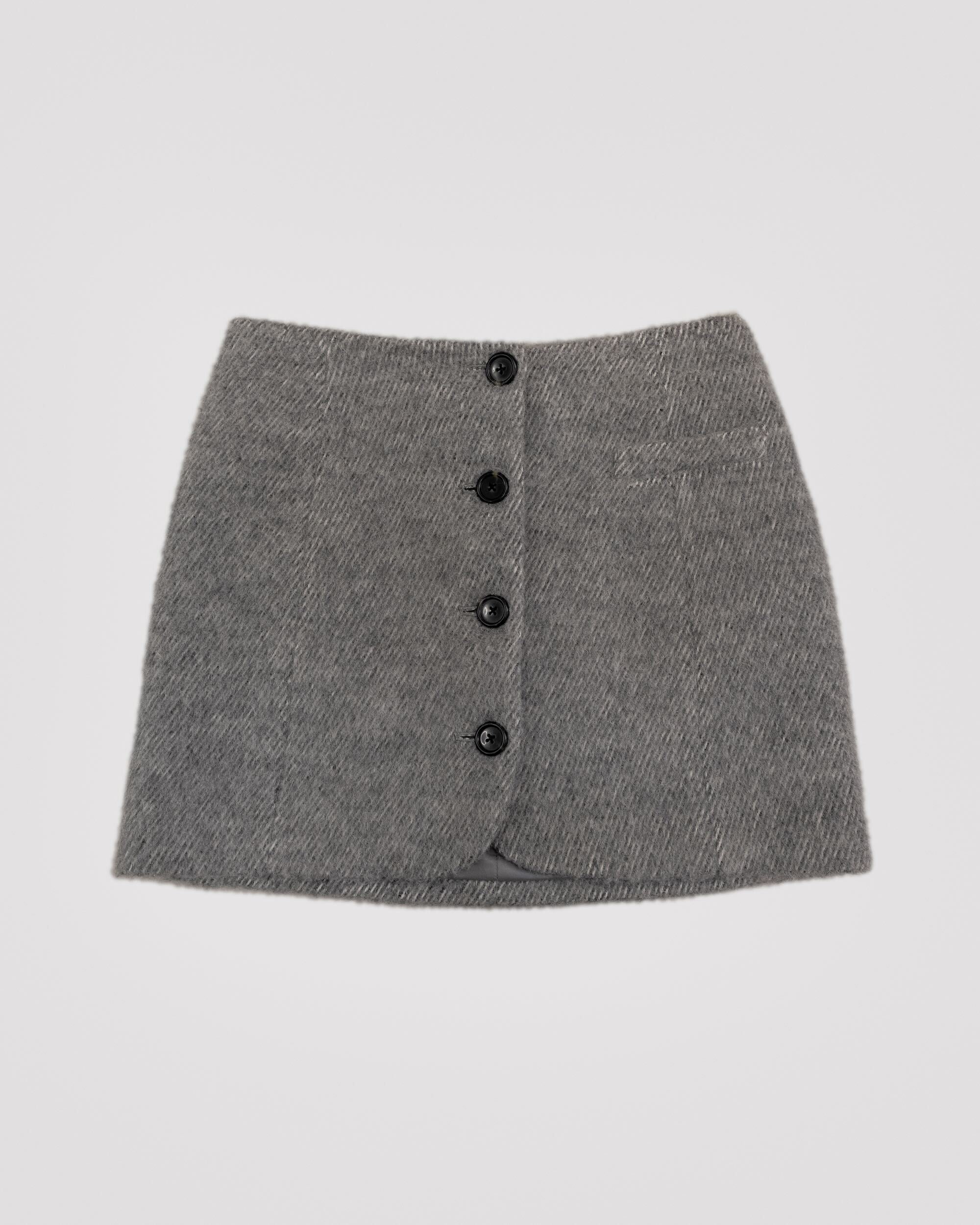 BUTTONED MINI SKIRT