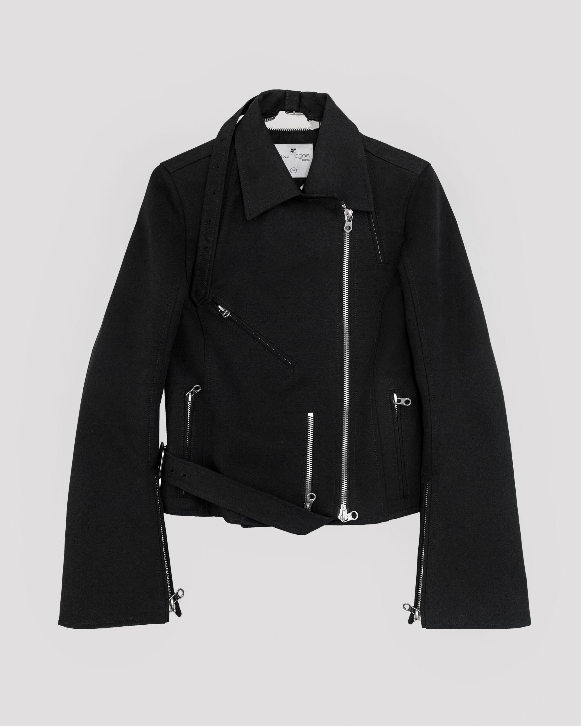 ASYMMETRICAL ZIP BLACK JACKET