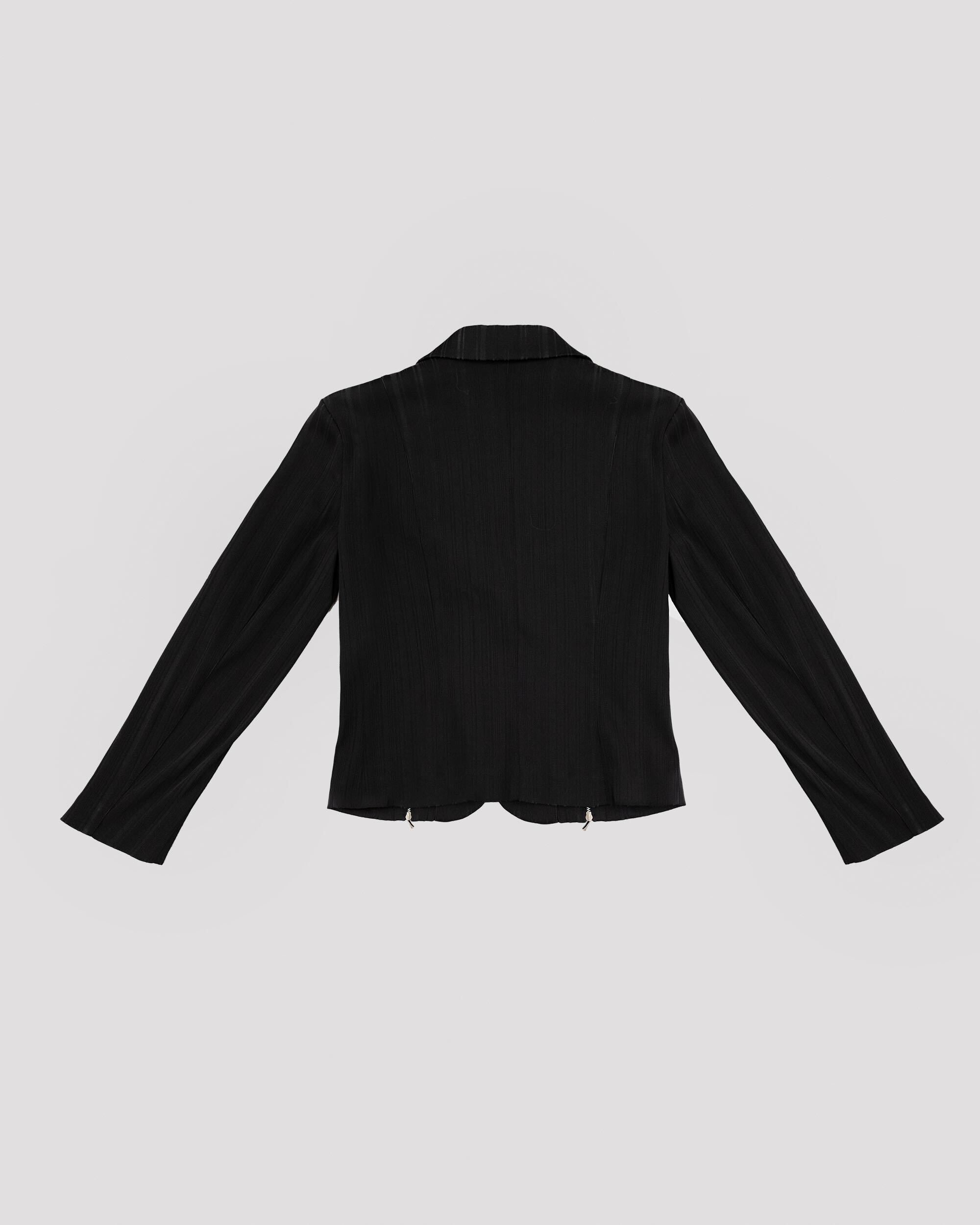 BUCKLED ZIPPED BLACK JACKET