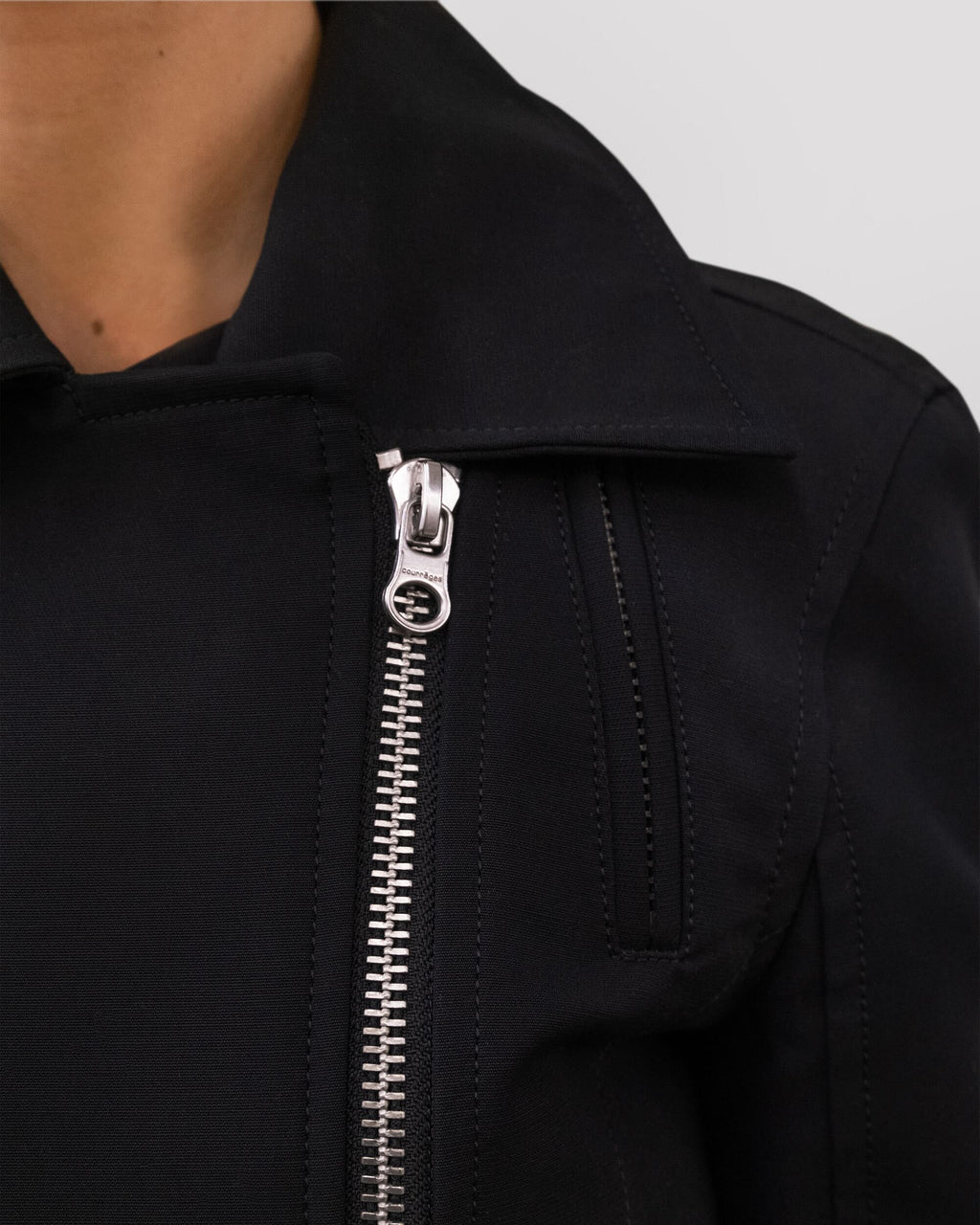 ASYMMETRICAL ZIP BLACK JACKET