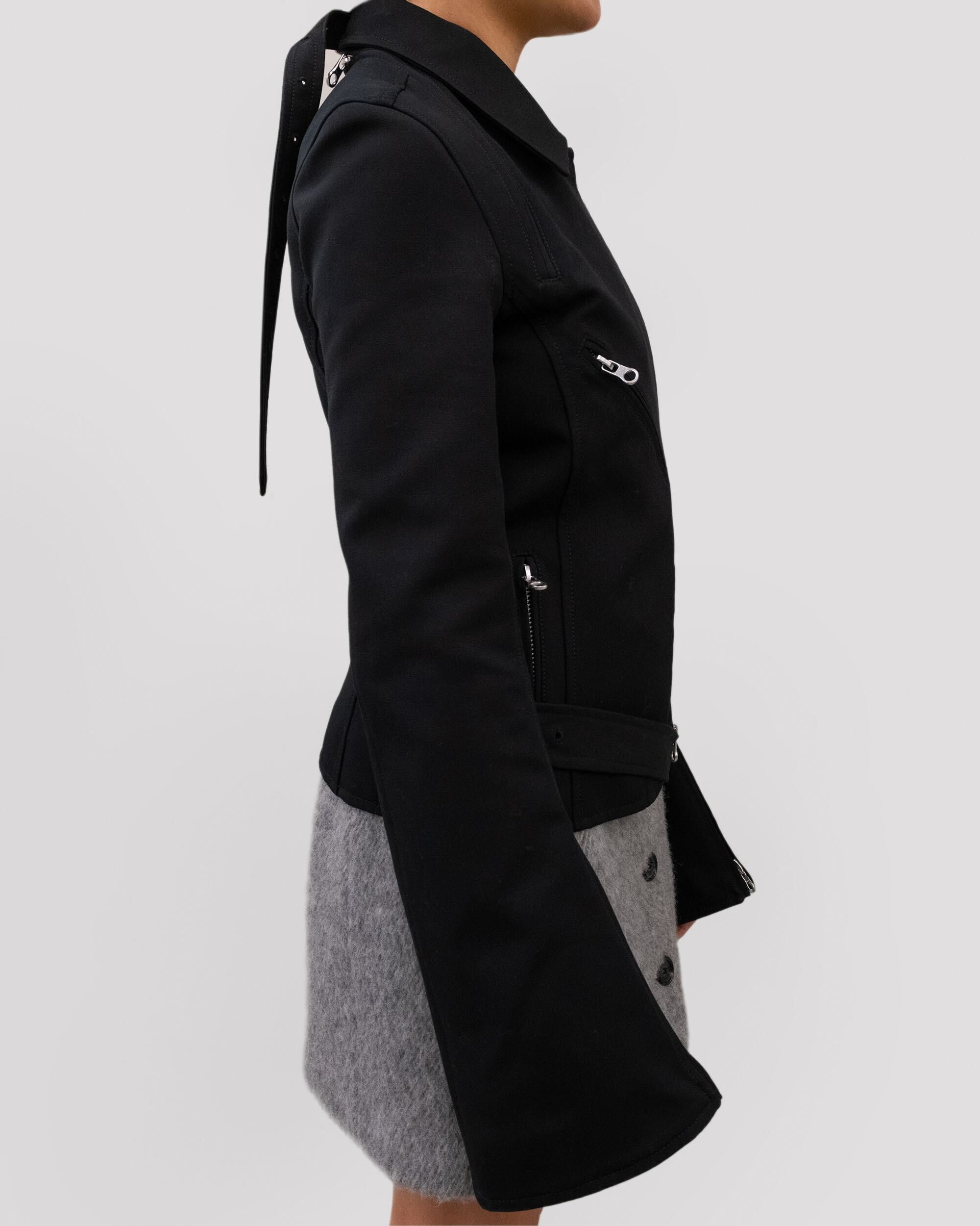 ASYMMETRICAL ZIP BLACK JACKET