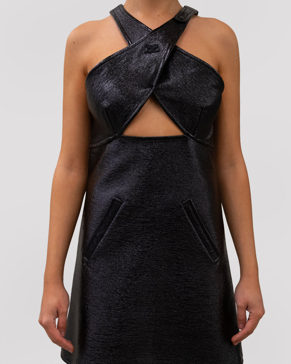 VINYL CRISS CROSS MINI DRESS