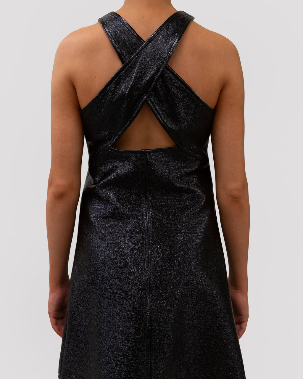VINYL CRISS CROSS MINI DRESS