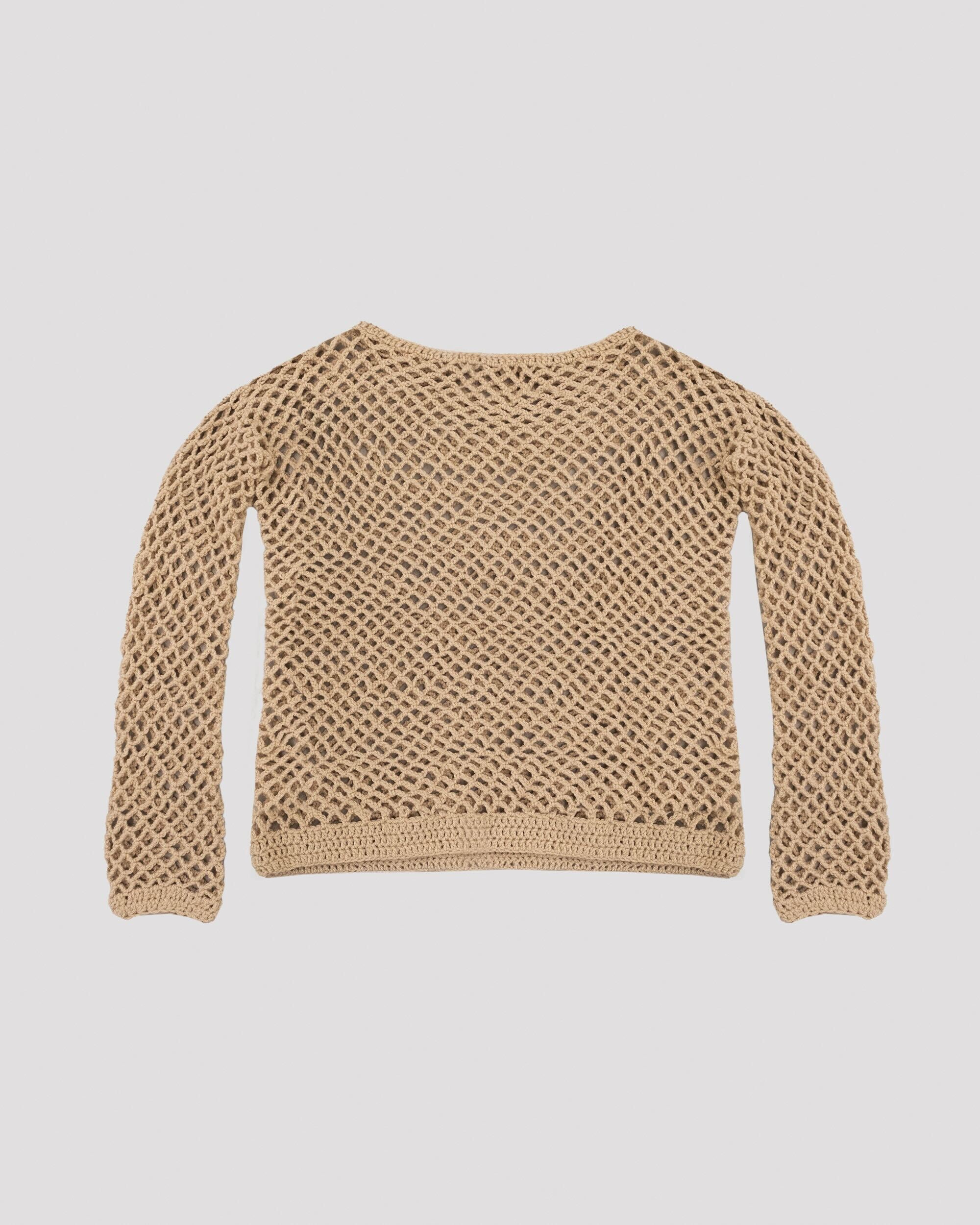 BEIGE SHEER KNIT TOP