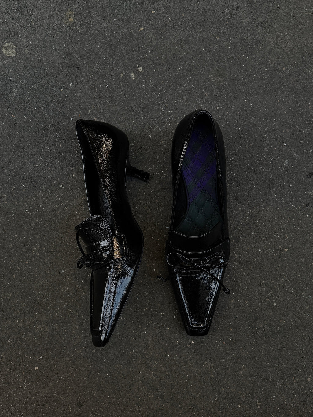 PATENT LEATHER KITTEN HEELS