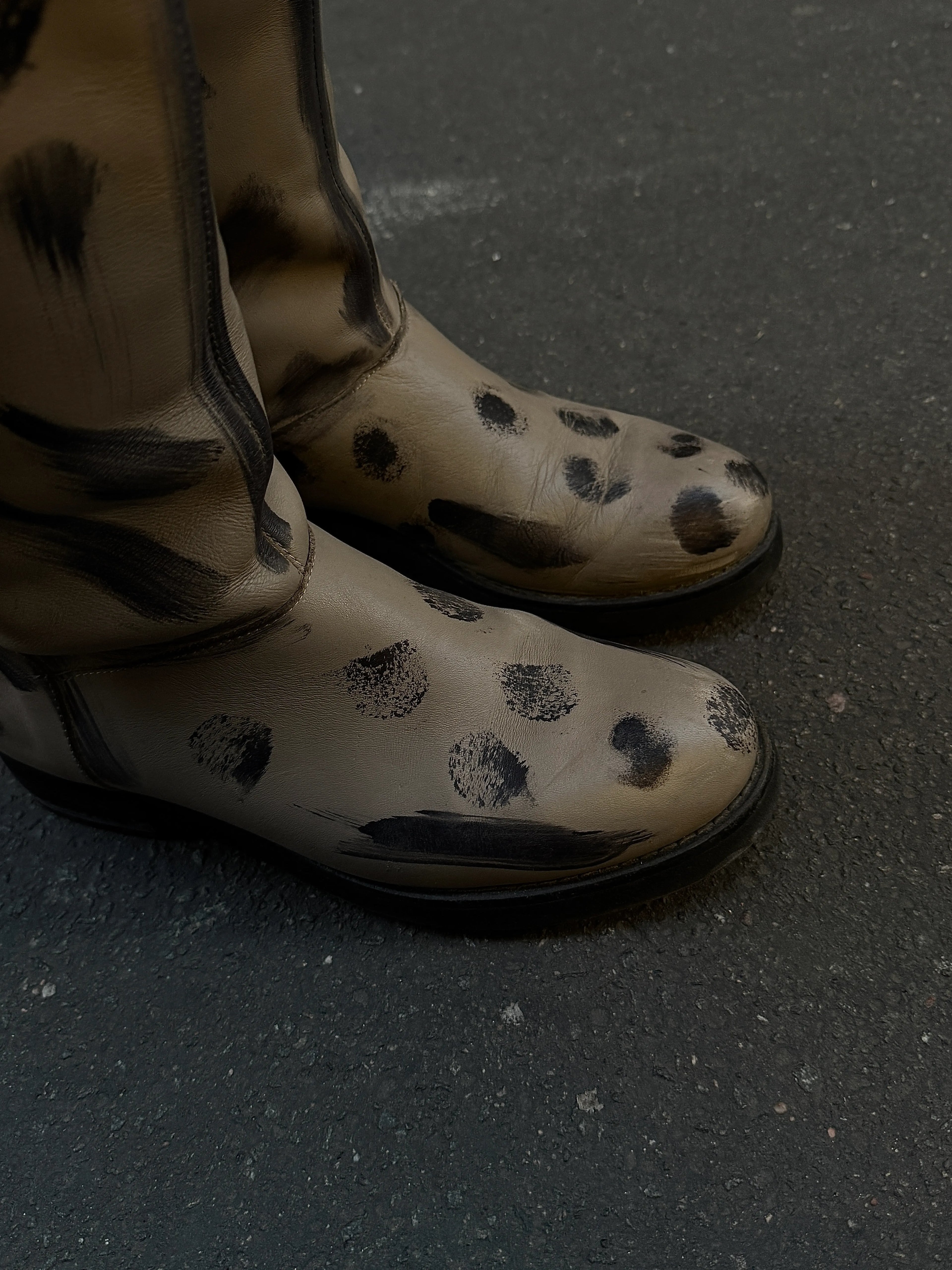 PAINTED TAUPE HIGH BOOTS