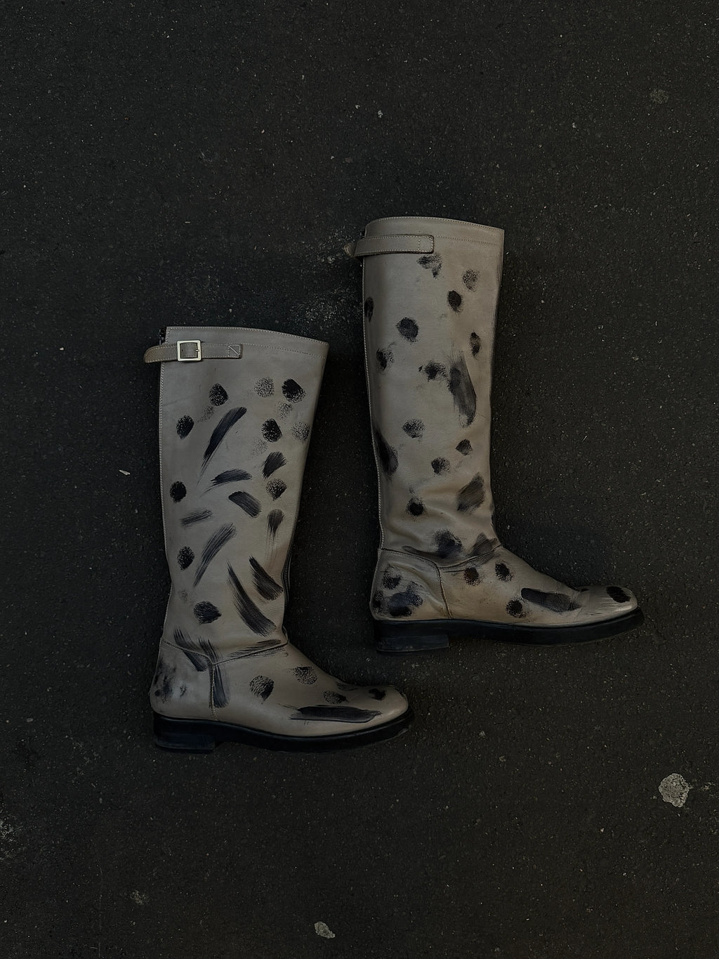 PAINTED TAUPE HIGH BOOTS