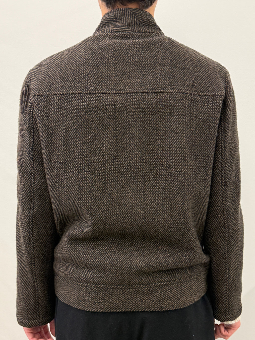 BROWN KNIT COLLAR JACKET