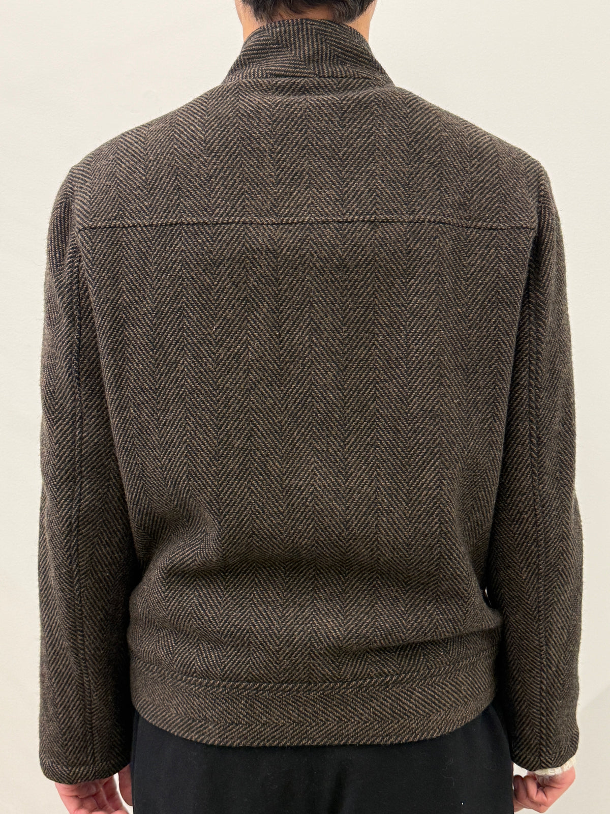 BROWN KNIT COLLAR JACKET