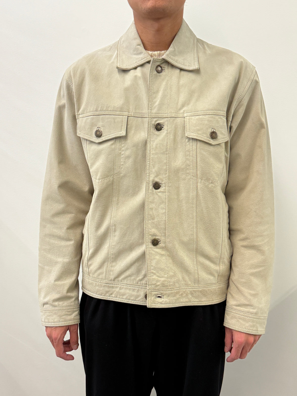 SUEDE BEIGE LEATHER JACKET