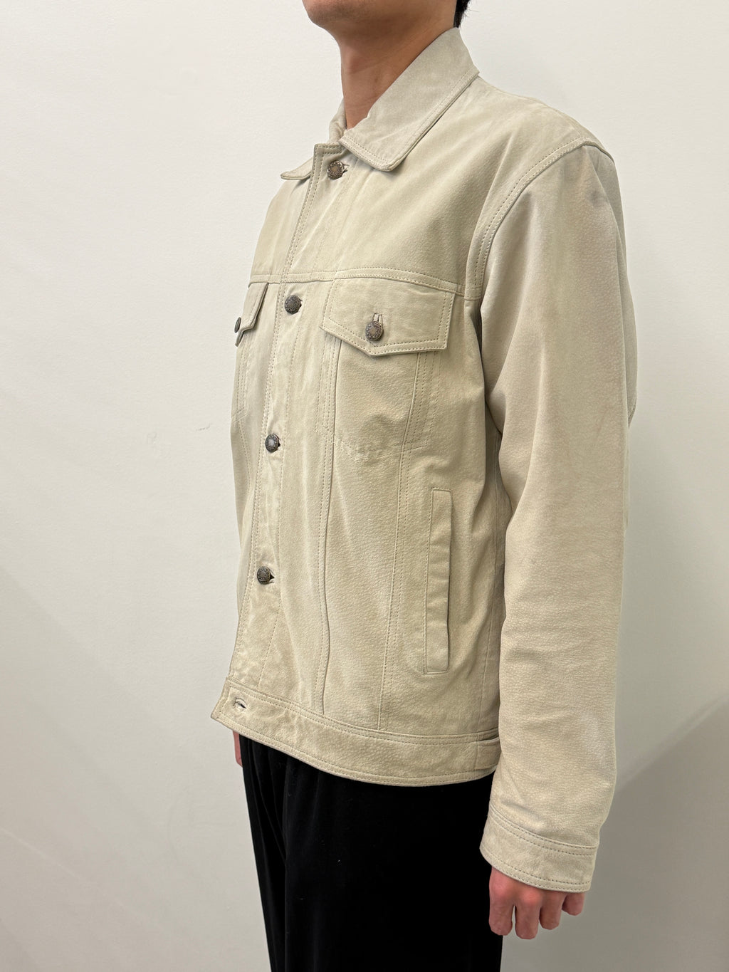 SUEDE BEIGE LEATHER JACKET