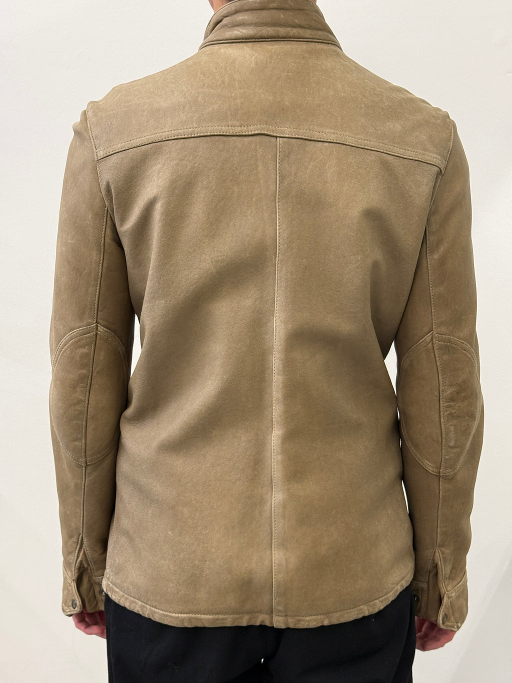 BEIGE CARGO LEATHER JACKET