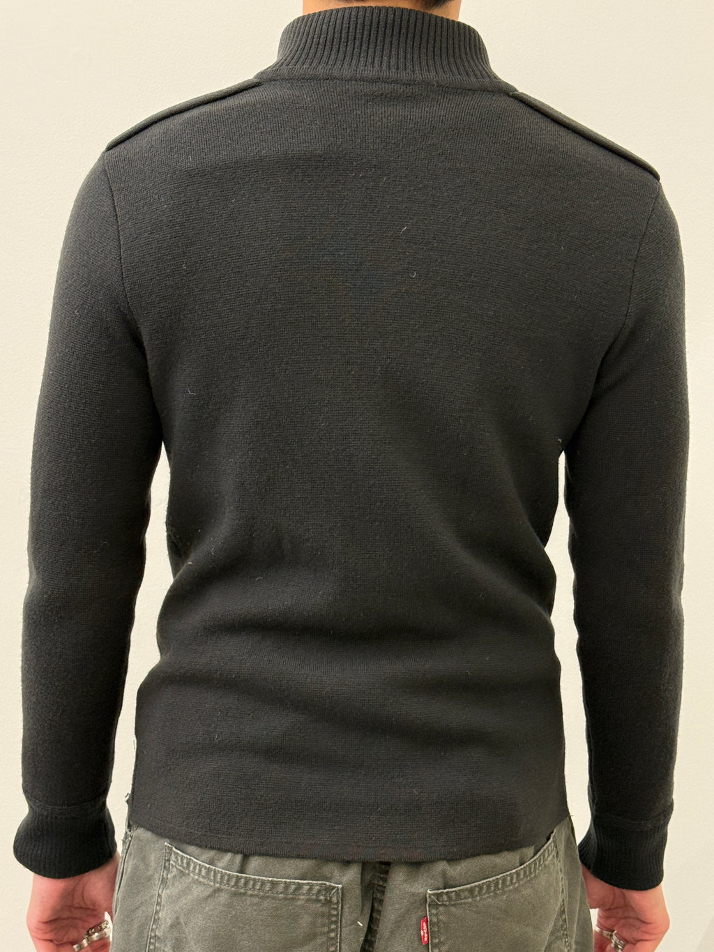 WOOL GREY ZIP CARDIGAN