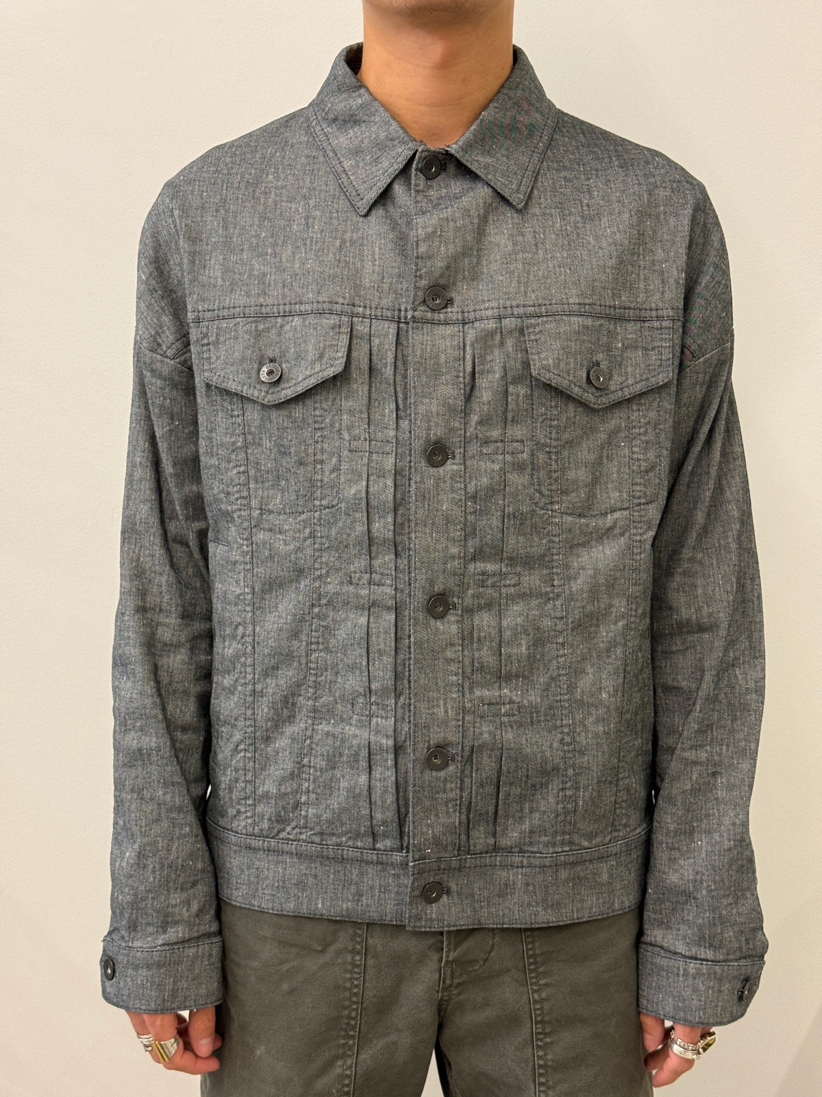 GREY TYPE COTTON & LINEN JACKET
