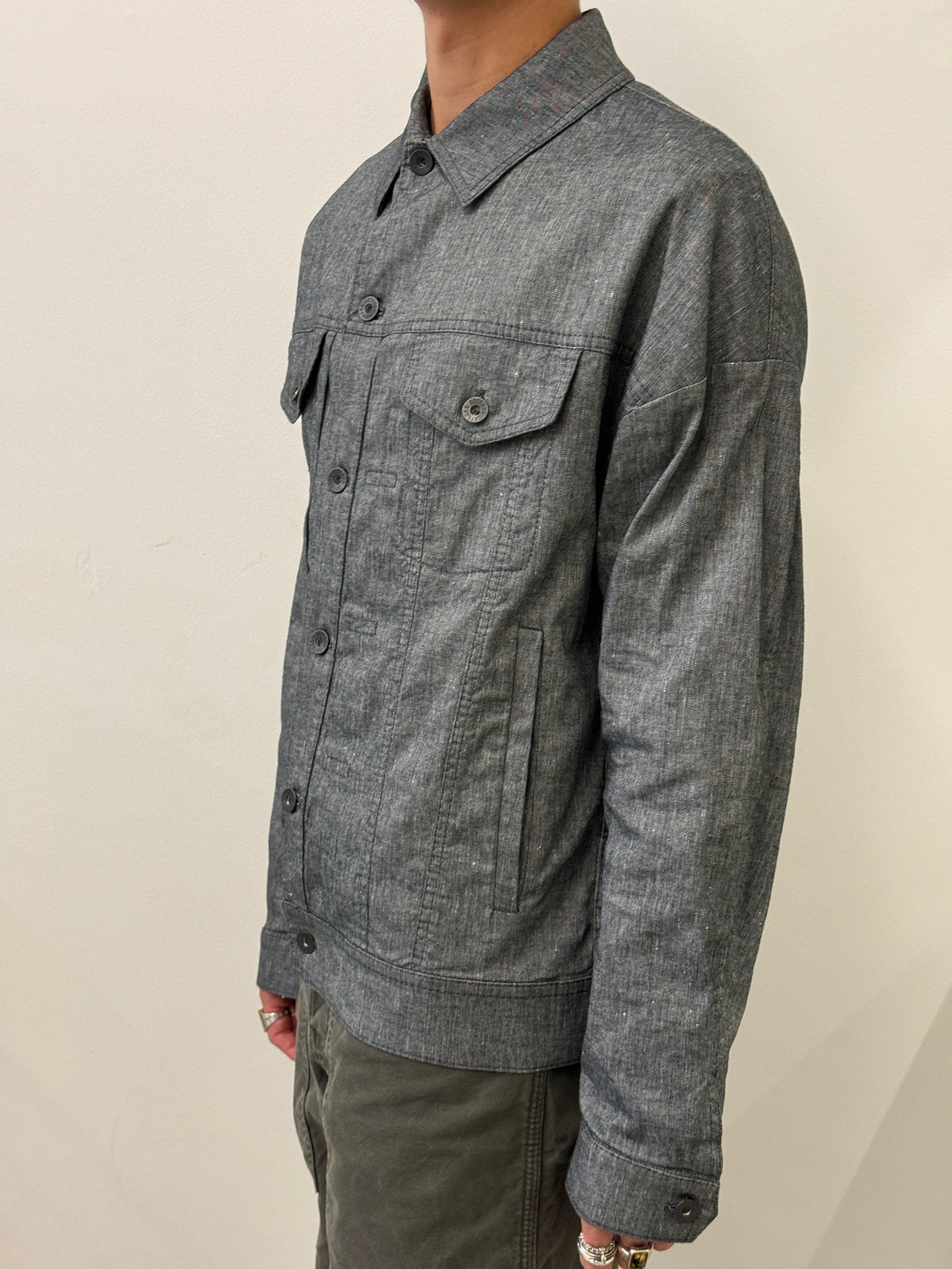 GREY TYPE COTTON & LINEN JACKET
